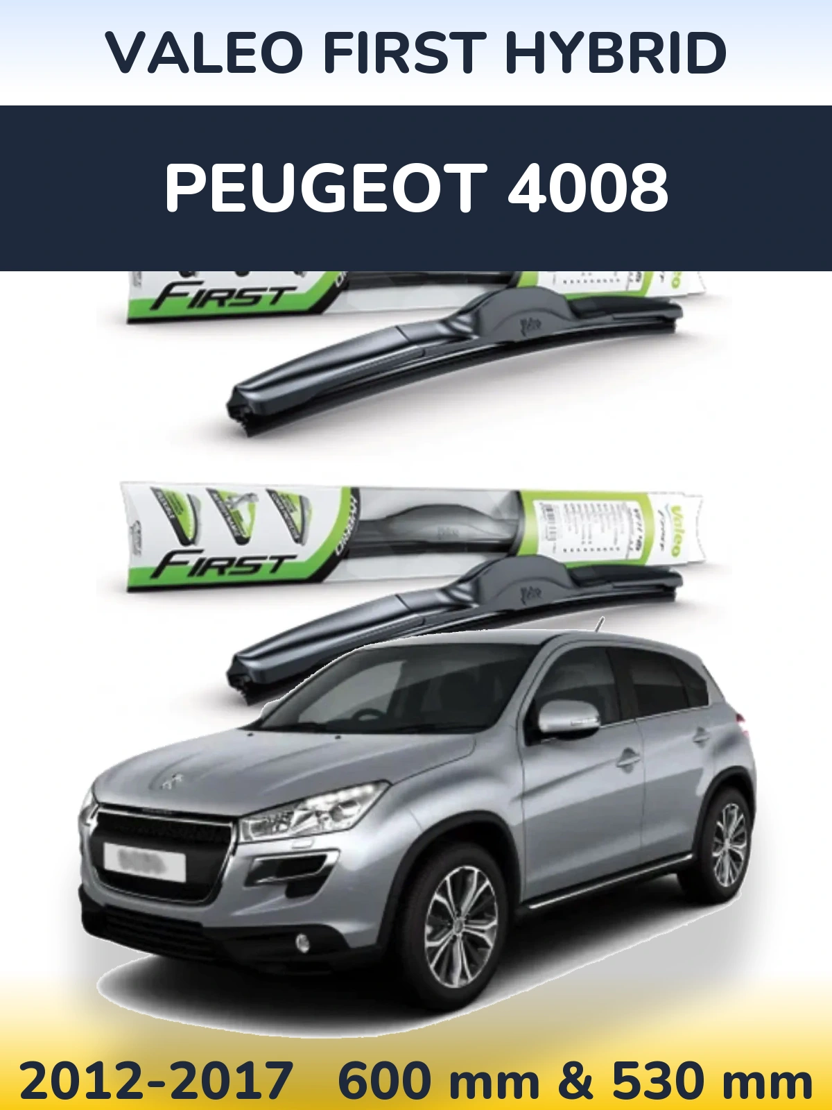 Комплект передних дворников Valeo First Hybrid 600 & 530 мм для Peugeot 4008 2012-2017