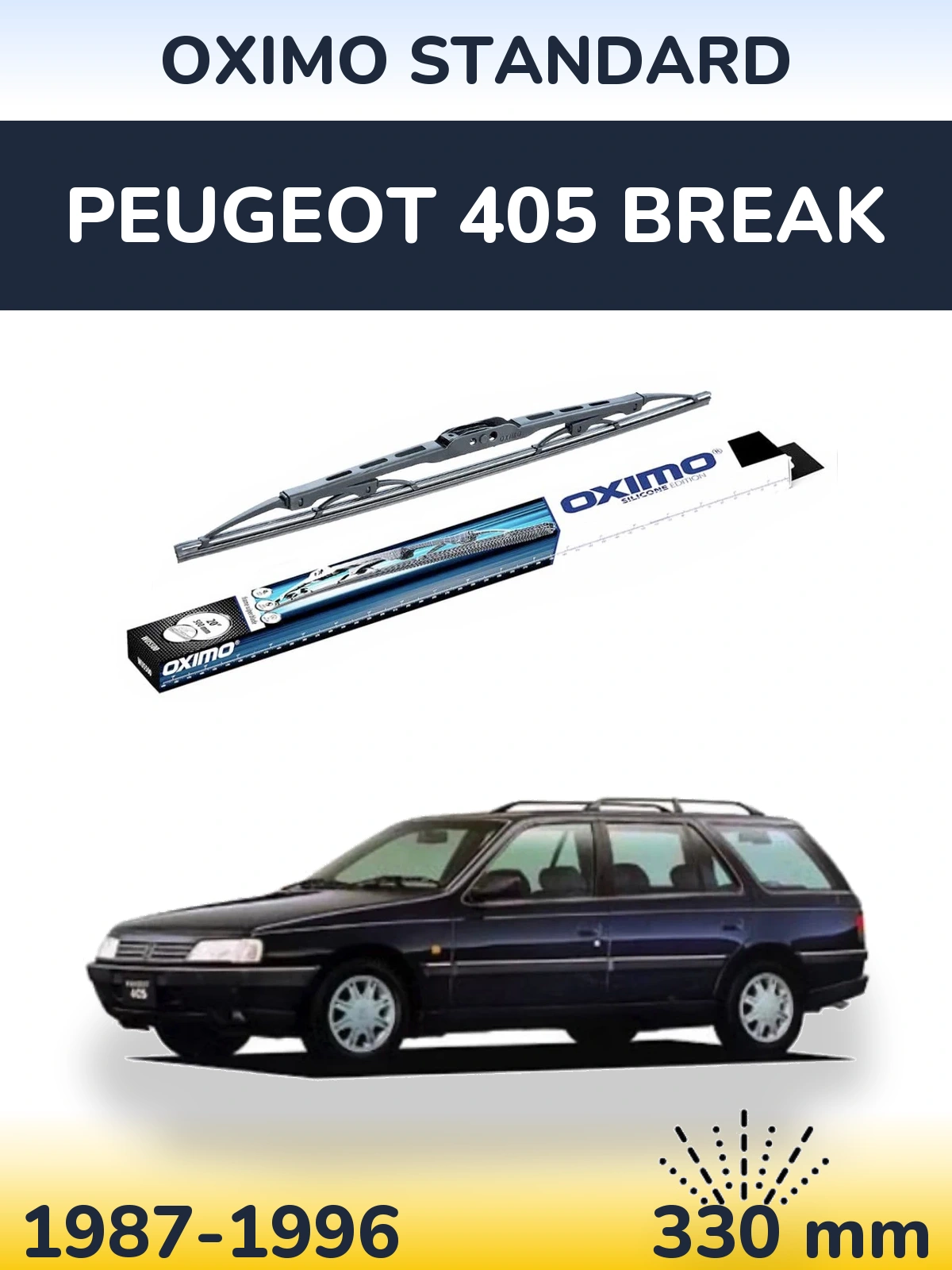 Rear wiper blade Oximo Standard 325 mm for Peugeot 405 Break 1987-1996