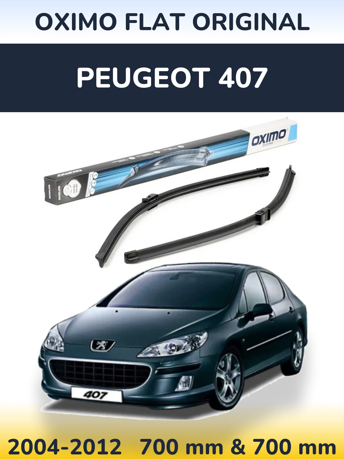 Комплект передних дворников Oximo Flat Original 700 & 700 мм для Peugeot 407 2004-2012