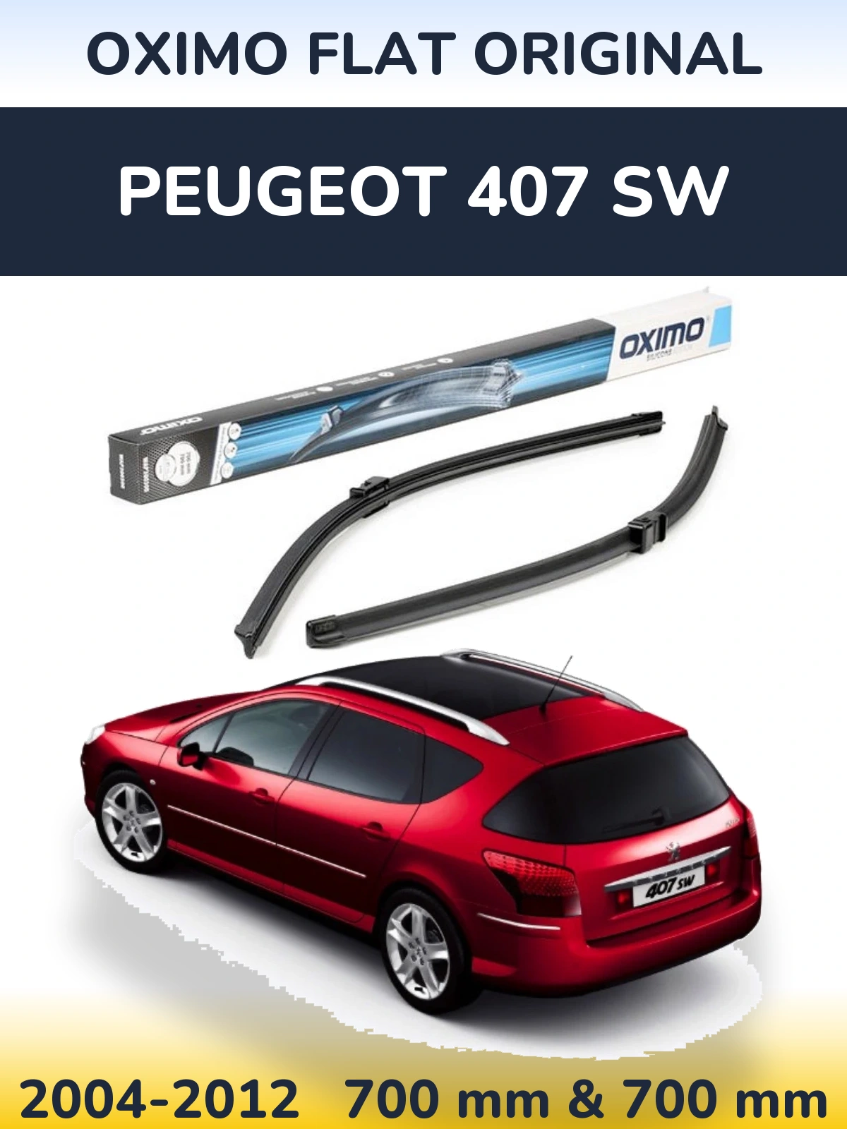 Комплект передних дворников Oximo Flat Original 700 & 700 мм для Peugeot 407 SW 2004-2012