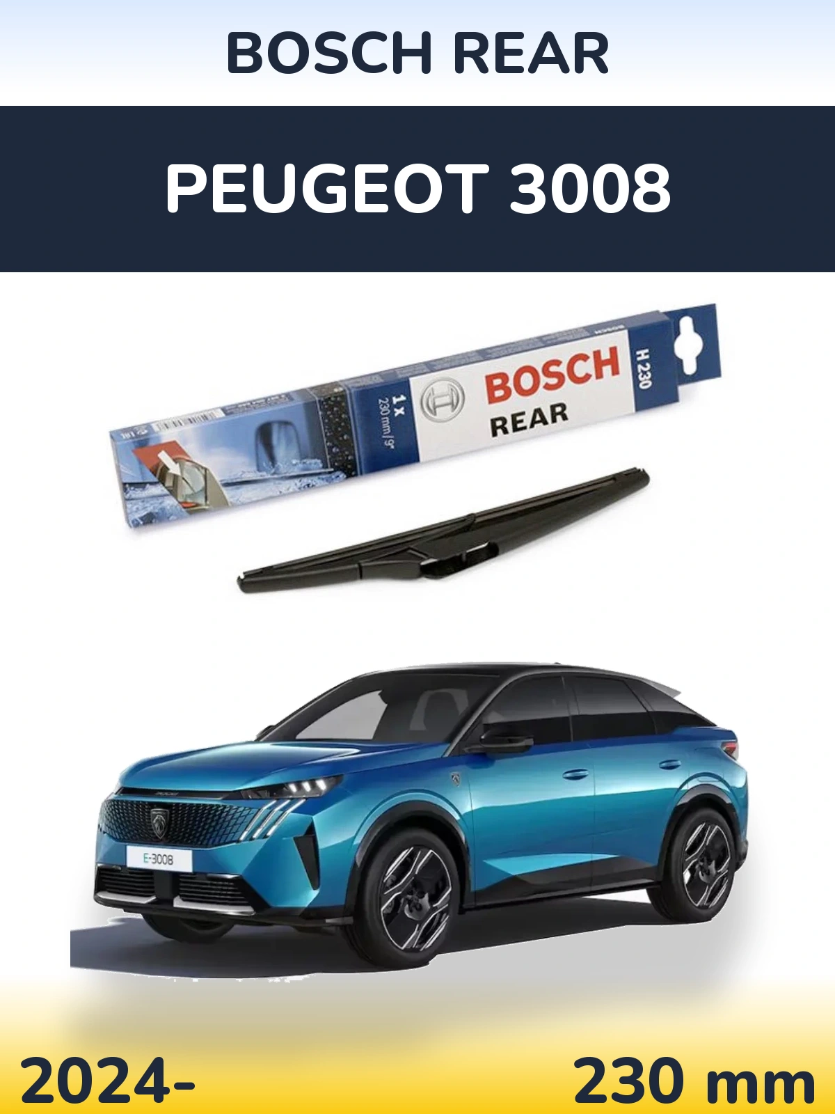 Задня щітка BOSCH Rear 230 мм для Peugeot 3008 2024-2026
