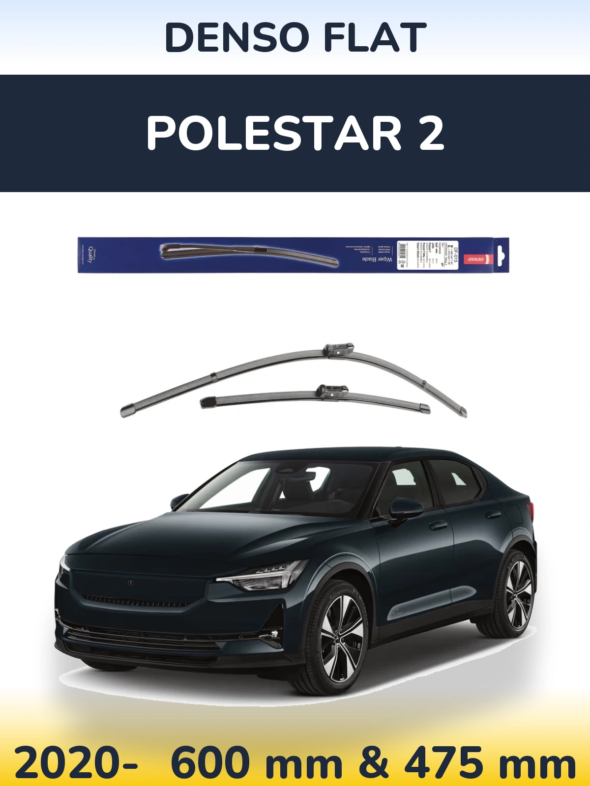 Komplet przednich wycieraczek Denso Flat 600 & 475 mm do Polestar 2 2020-2026