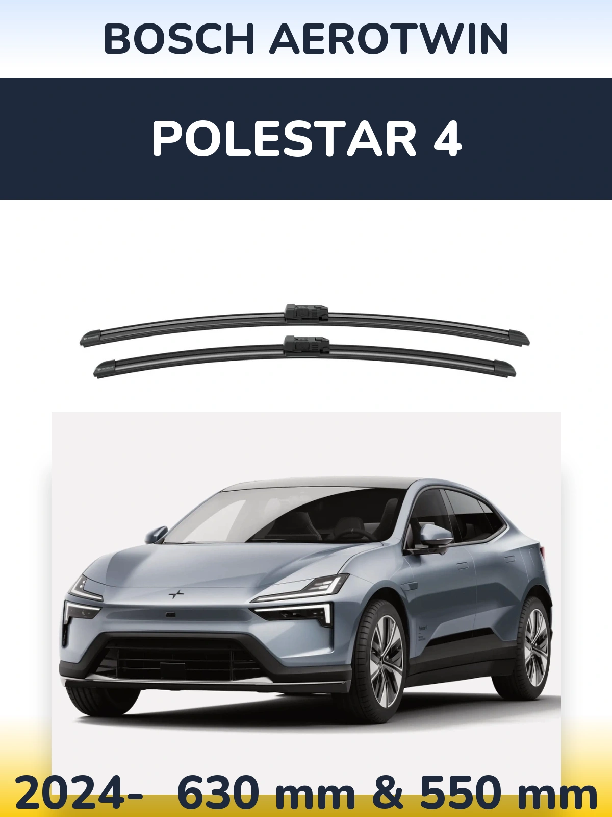 Komplet przednich wycieraczek BOSCH AeroTwin 625 & 550 mm do Polestar 4 2024-2026
