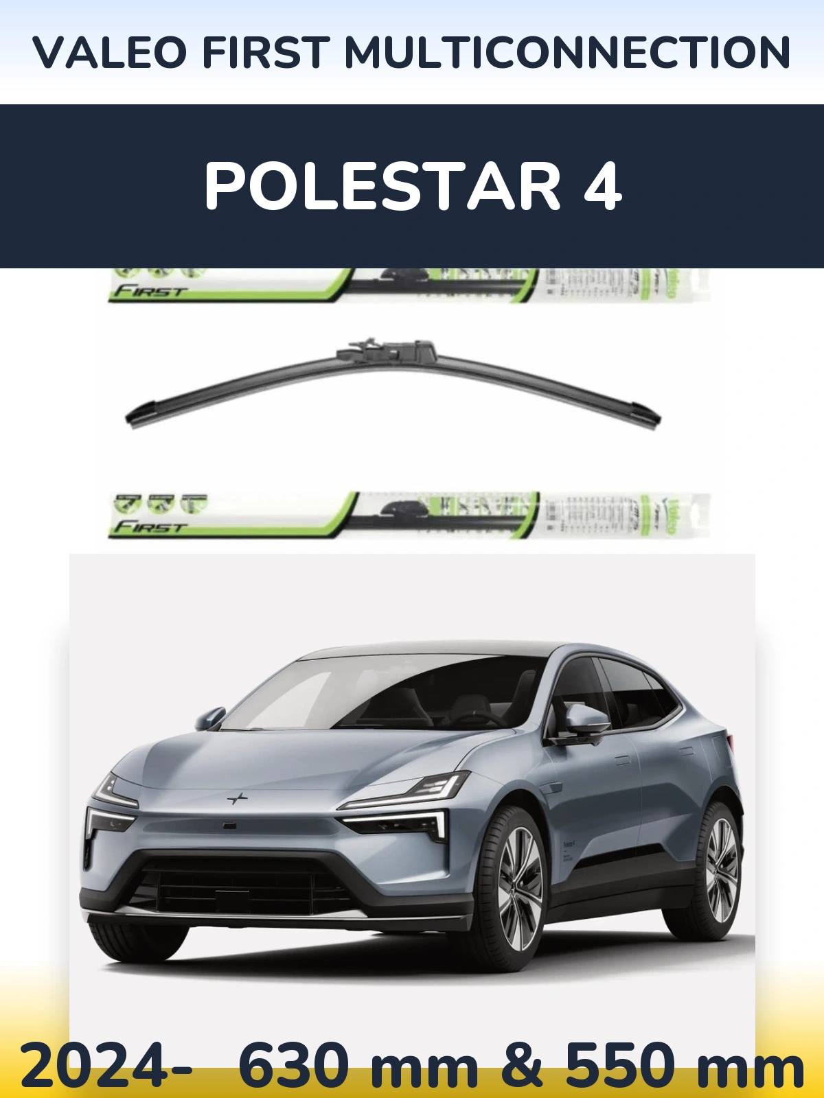 Komplet przednich wycieraczek Valeo First MultiConnection 600 & 550 mm do Polestar 4 2024-2026