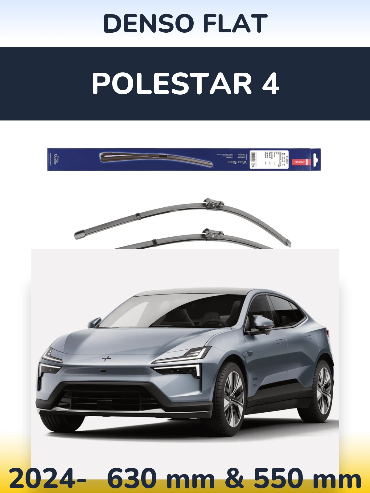 Komplet przednich wycieraczek Denso Flat 630 & 550 mm do Polestar 4 2024-2026