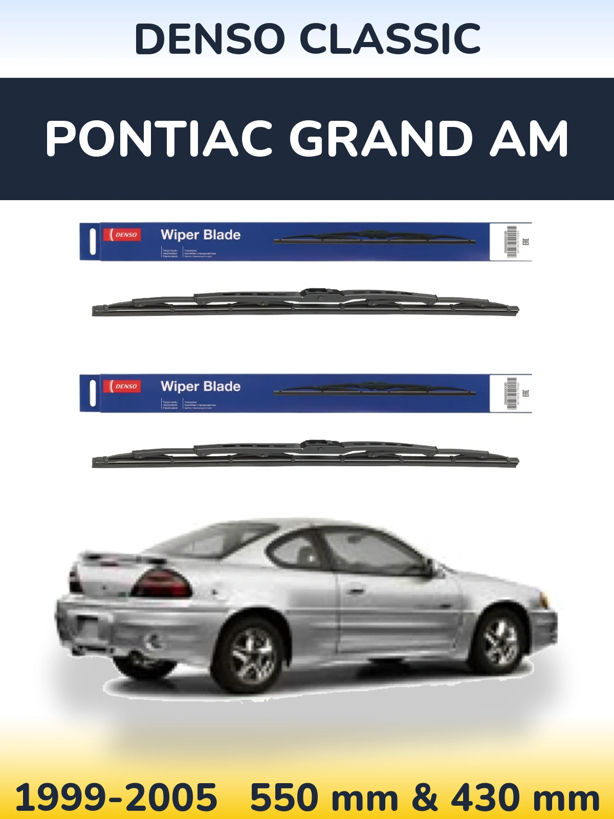 Komplet przednich wycieraczek Denso Classic 550 & 430 mm do Pontiac Grand AM 1999-2005