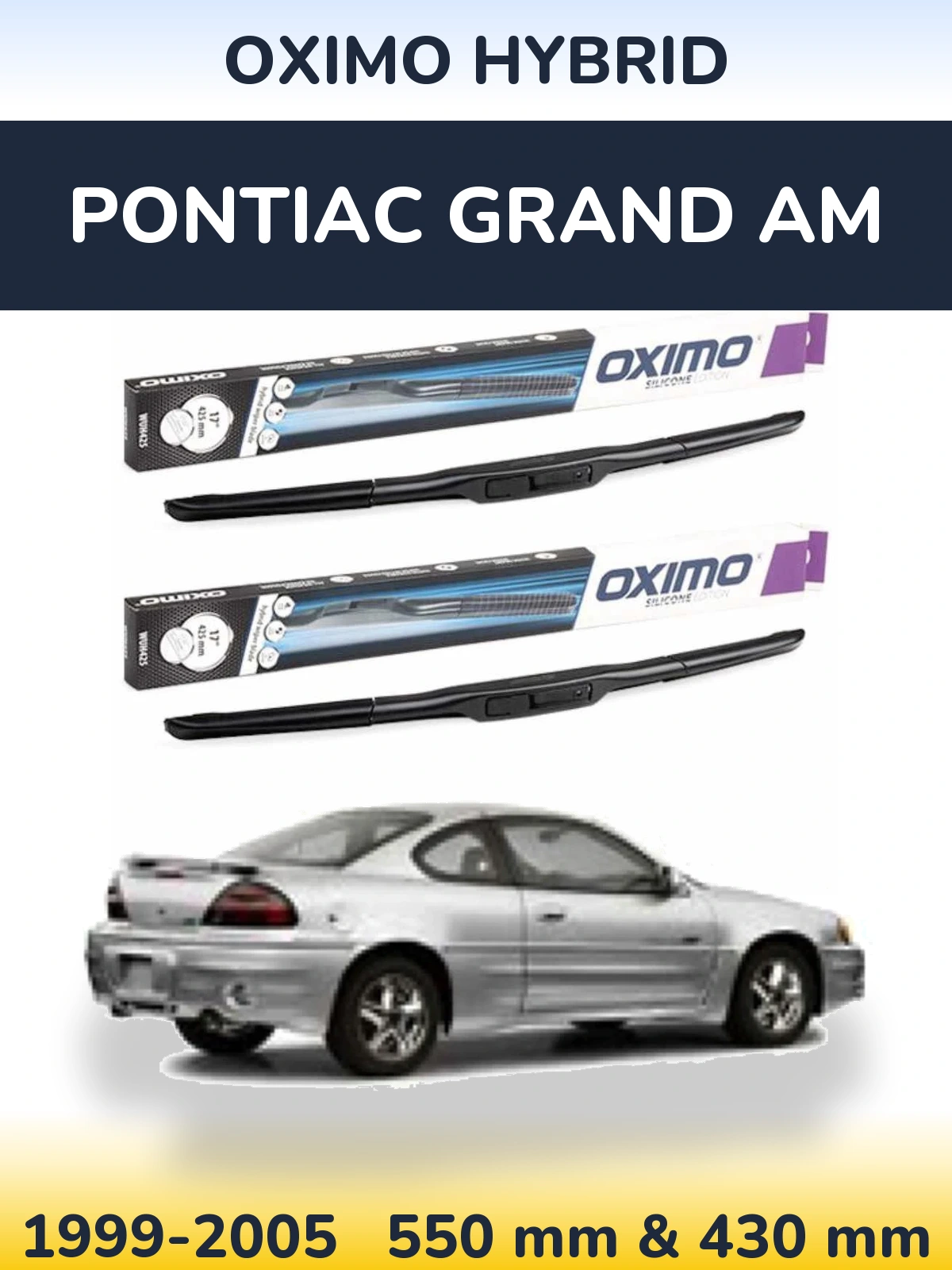 Комплект передніх щіток Oximo Hybrid 550 & 430 мм для Pontiac Grand AM 1999-2005