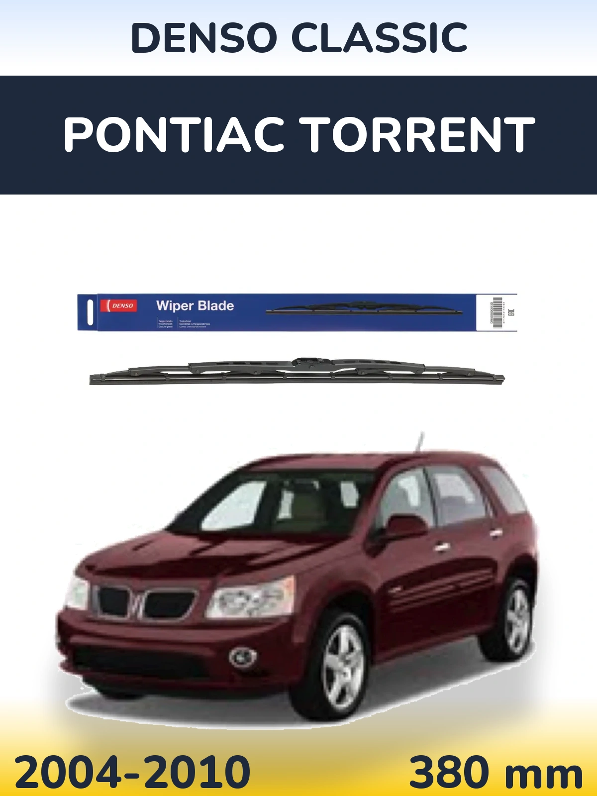 Rear wiper blade Denso Classic 380 mm for Pontiac Torrent 2004-2010