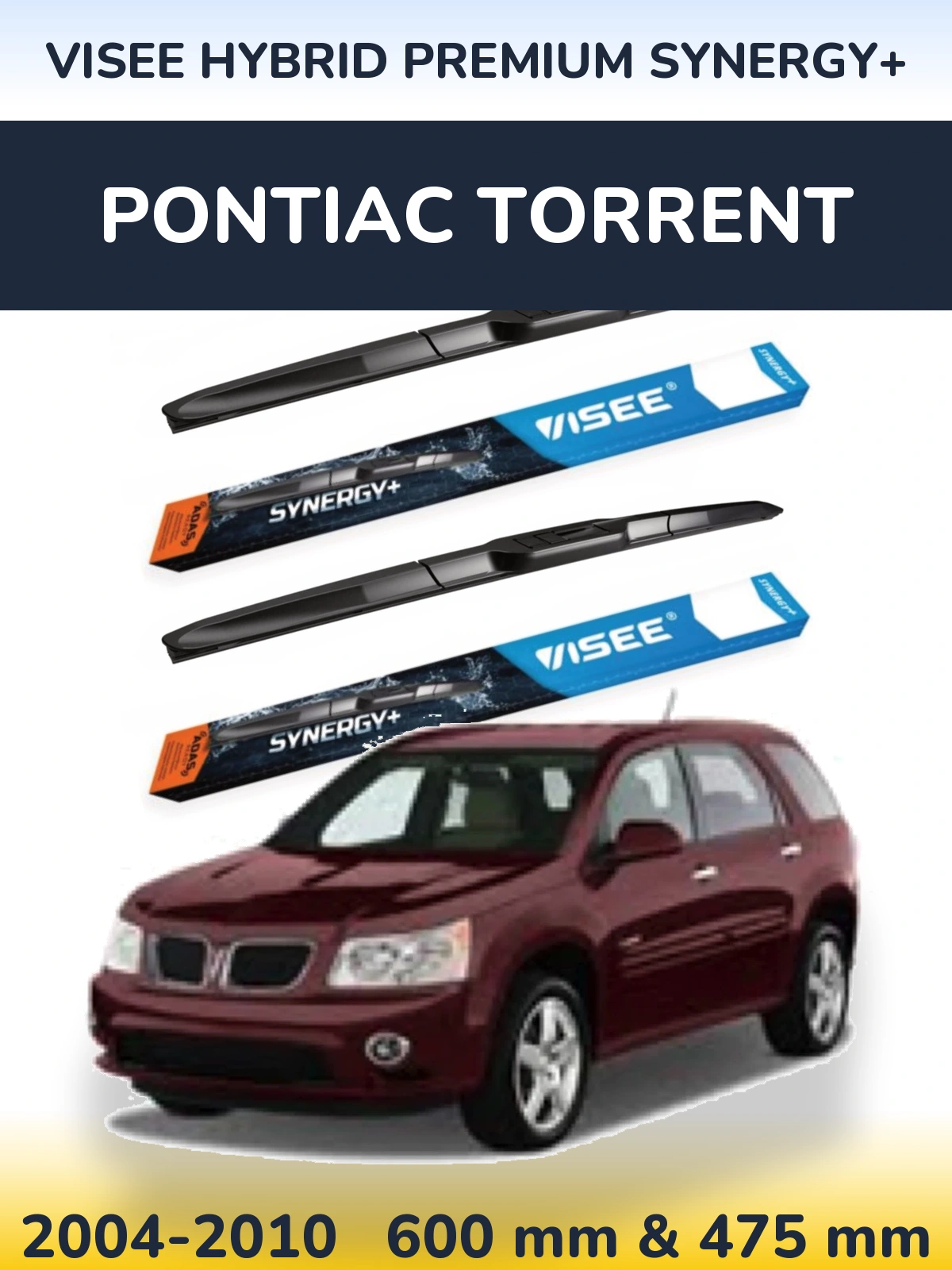 Комплект передніх щіток VISEE HYBRID PREMIUM SYNERGY+ 600 & 475 мм для Pontiac Torrent 2004-2010
