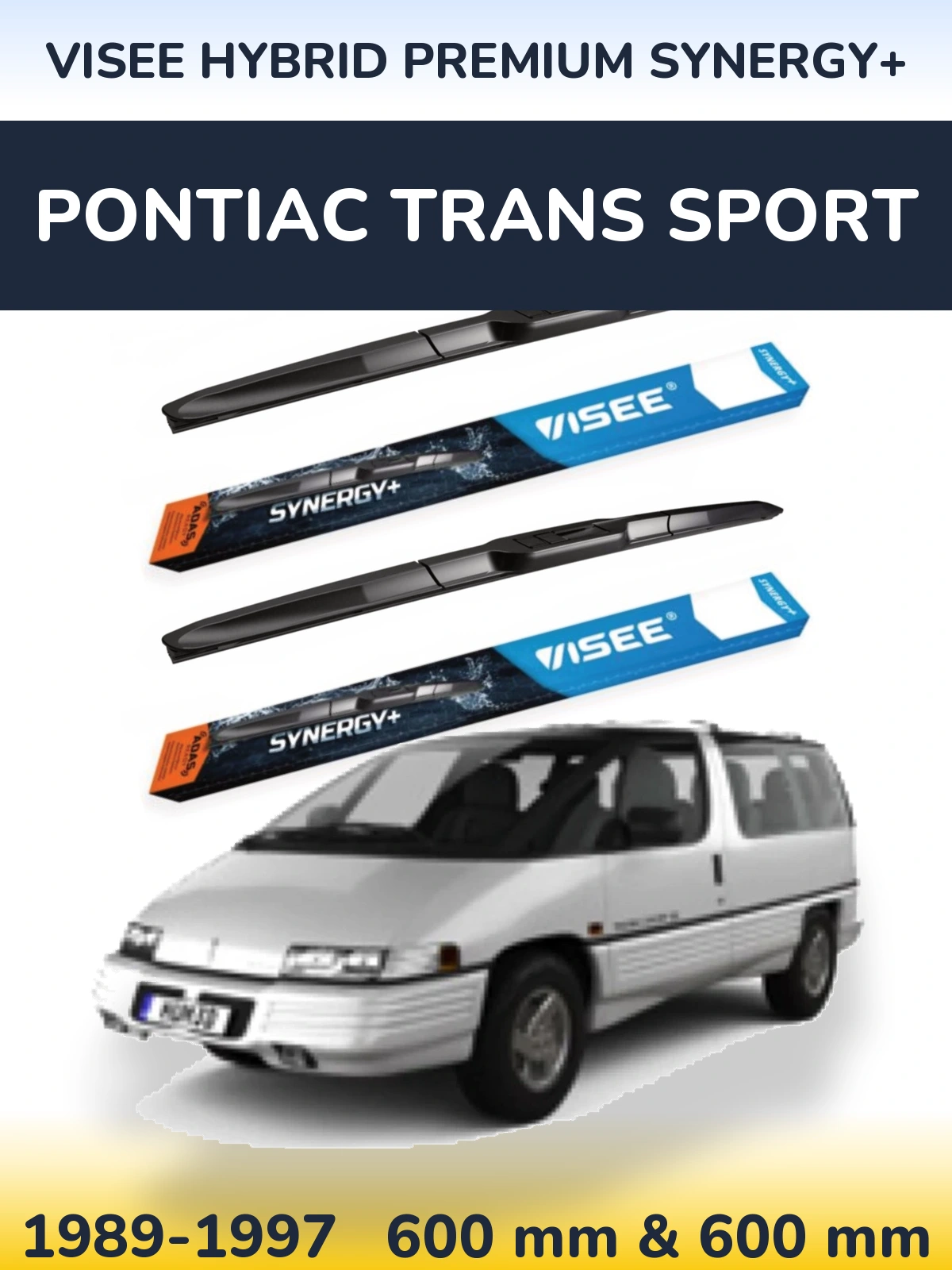 Комплект передніх щіток VISEE HYBRID PREMIUM SYNERGY+ 600 & 600 мм для Pontiac Trans Sport 1989-1997