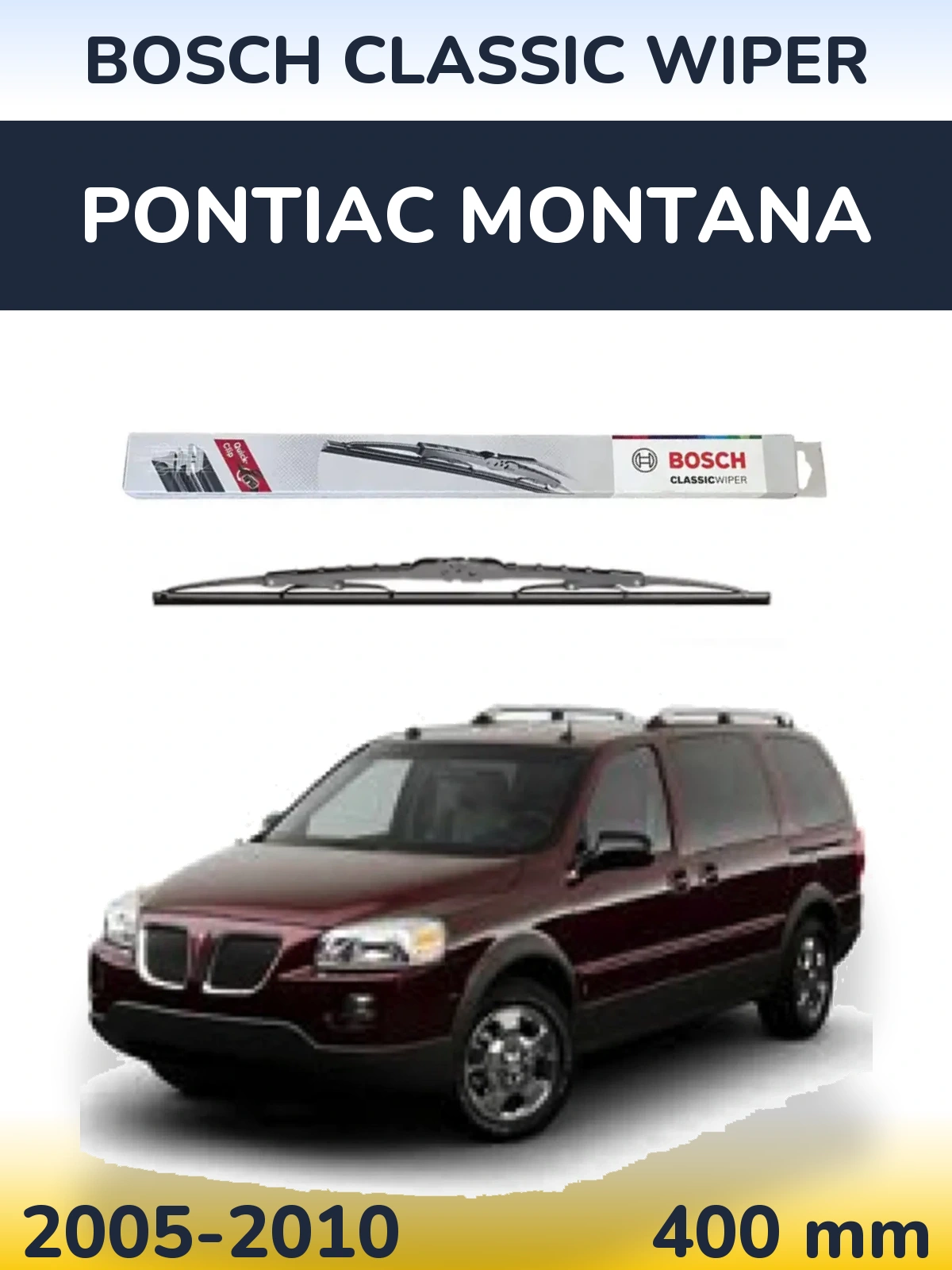 Задня щітка BOSCH Classic Wiper 400 мм для Pontiac Montana 2005-2010