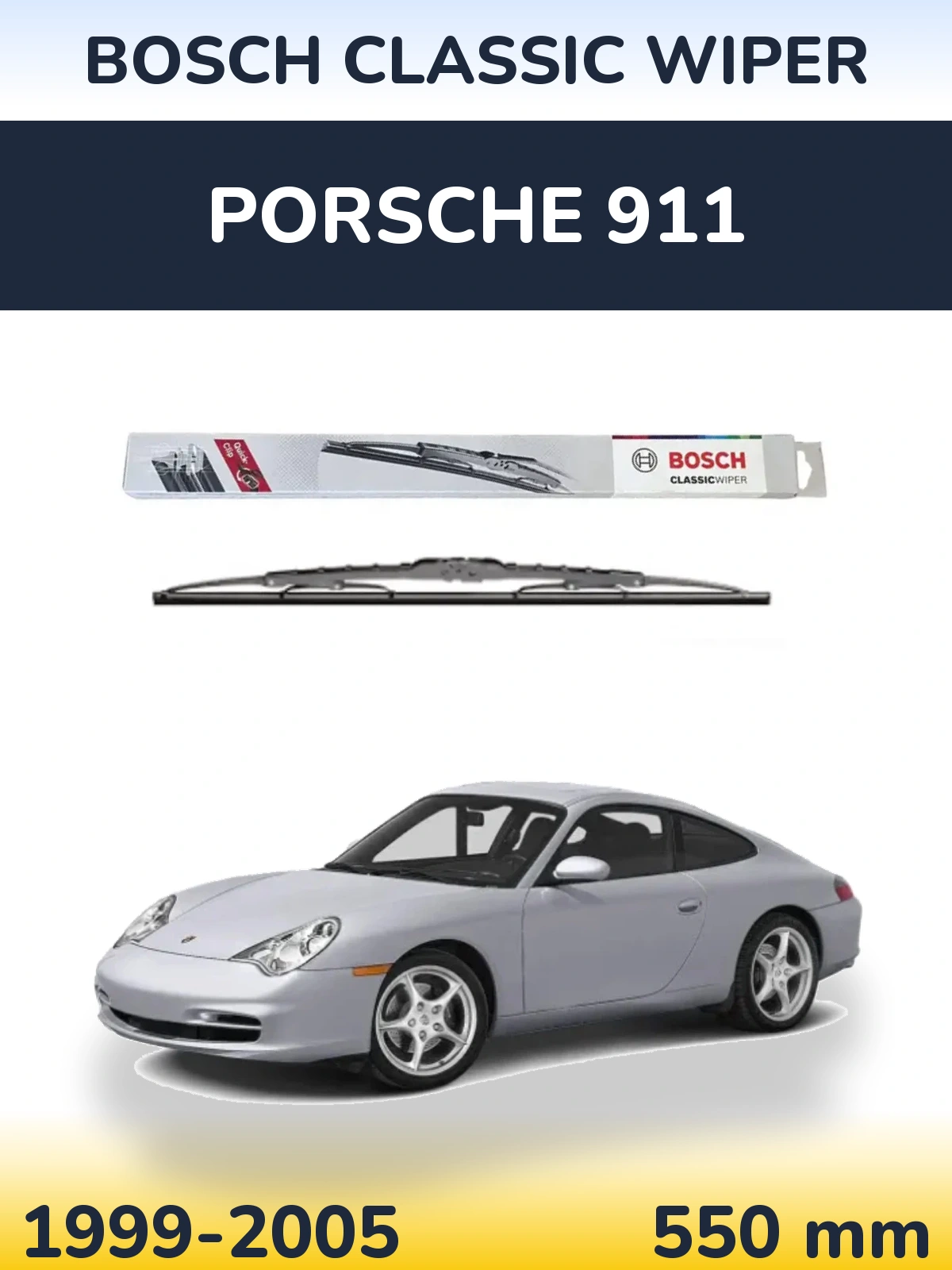 Задний дворник BOSCH Classic Wiper 550 мм для Porsche 911 1999-2005