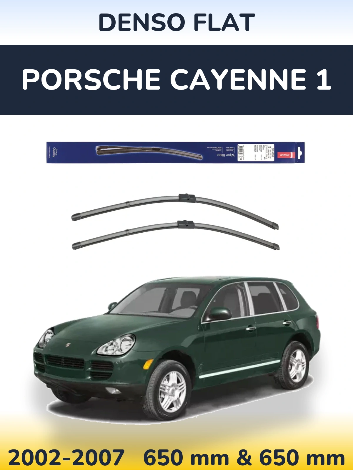 Komplet przednich wycieraczek Denso Flat 650 & 650 mm do Porsche Cayenne 1 2002-2007