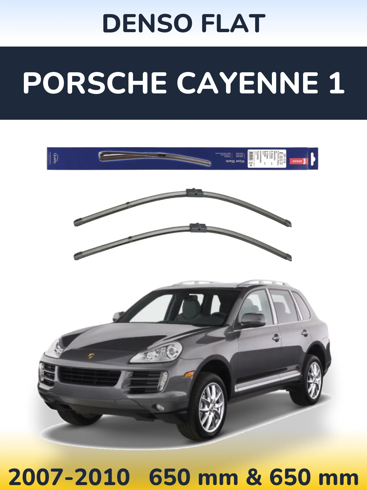 Комплект передних дворников Denso Flat 650 & 650 мм для Porsche Cayenne 1 2007-2010