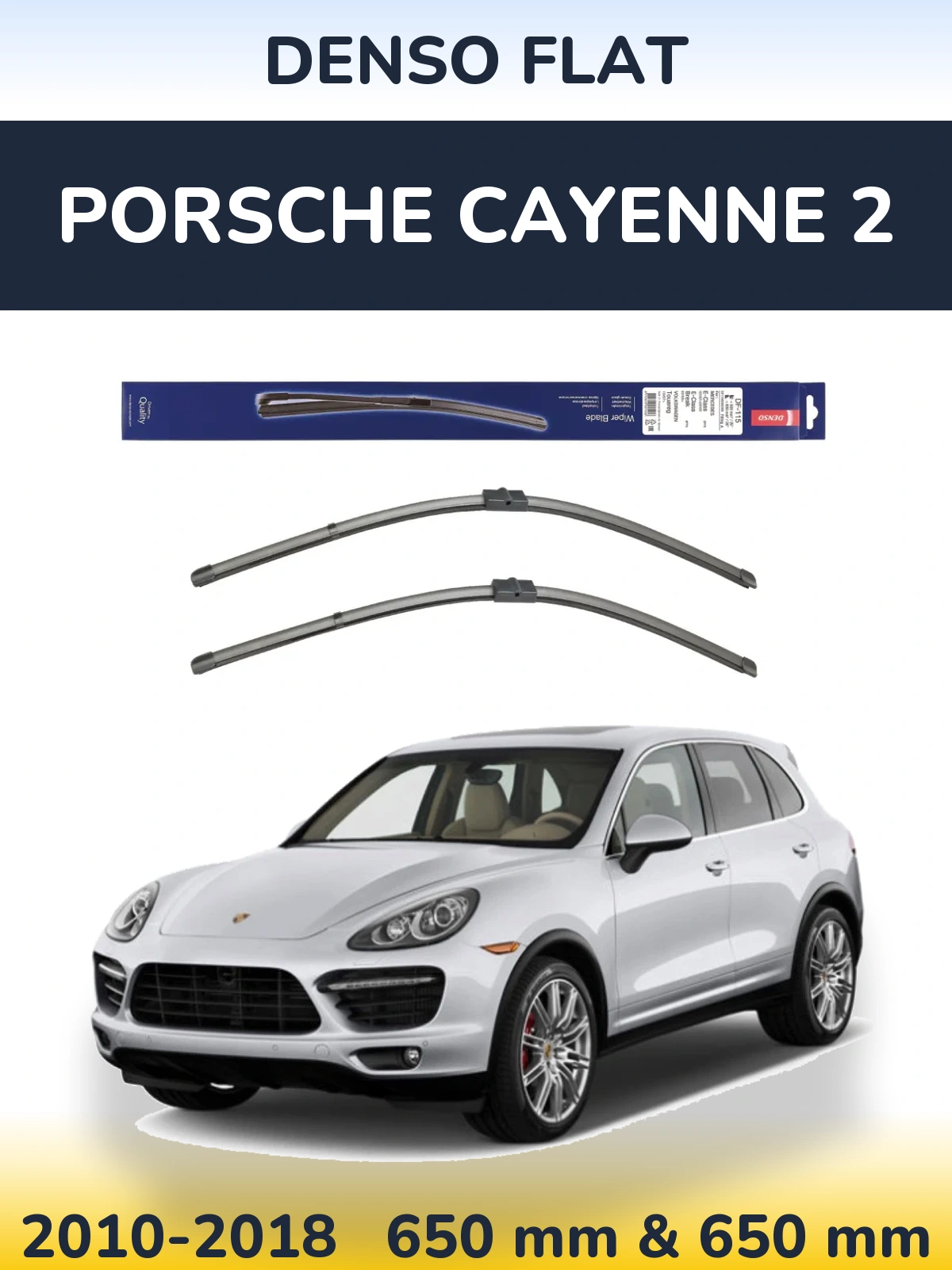 Komplet przednich wycieraczek Denso Flat 650 & 650 mm do Porsche Cayenne 2 2010-2018