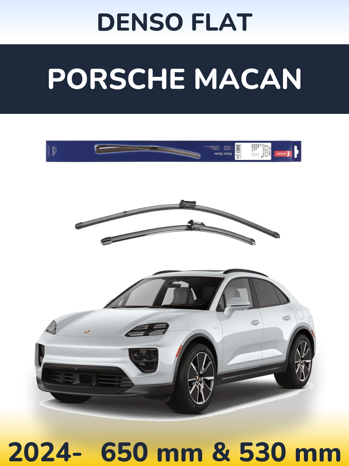 Комплект передних дворников Denso Flat 640 & 520 мм для Porsche Macan 2024-2026