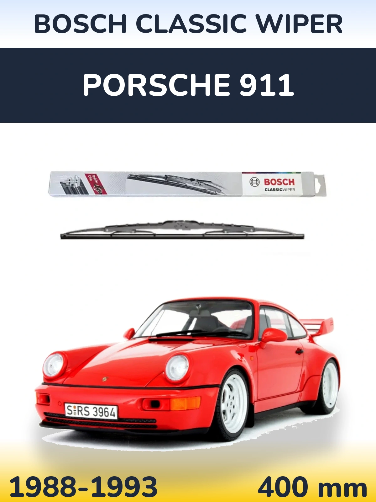 Задня щітка BOSCH Classic Wiper 400 мм для Porsche 911 1988-1993