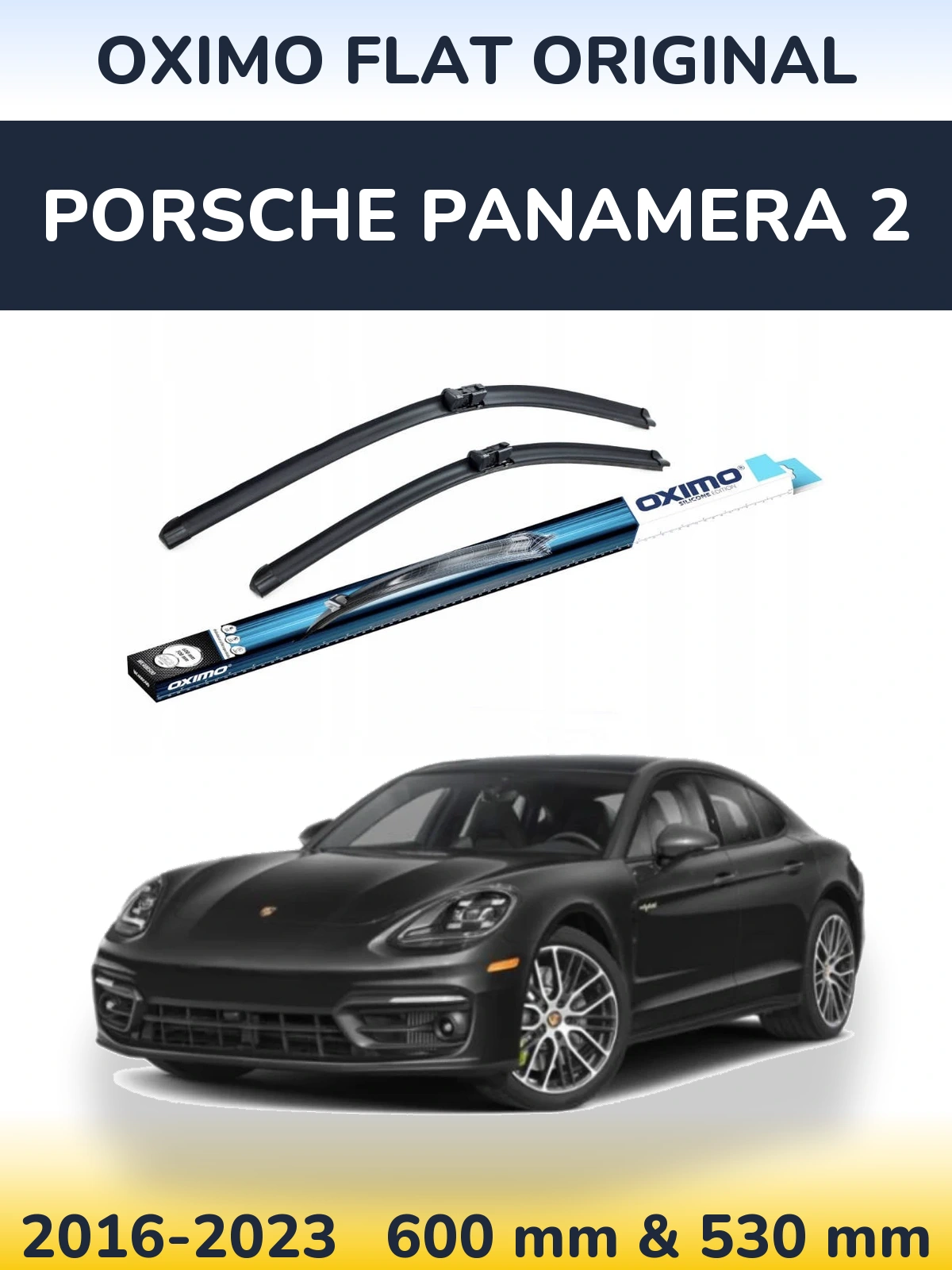 Комплект передних дворников Oximo Flat Original 600 & 530 мм для Porsche Panamera 2 2016-2023