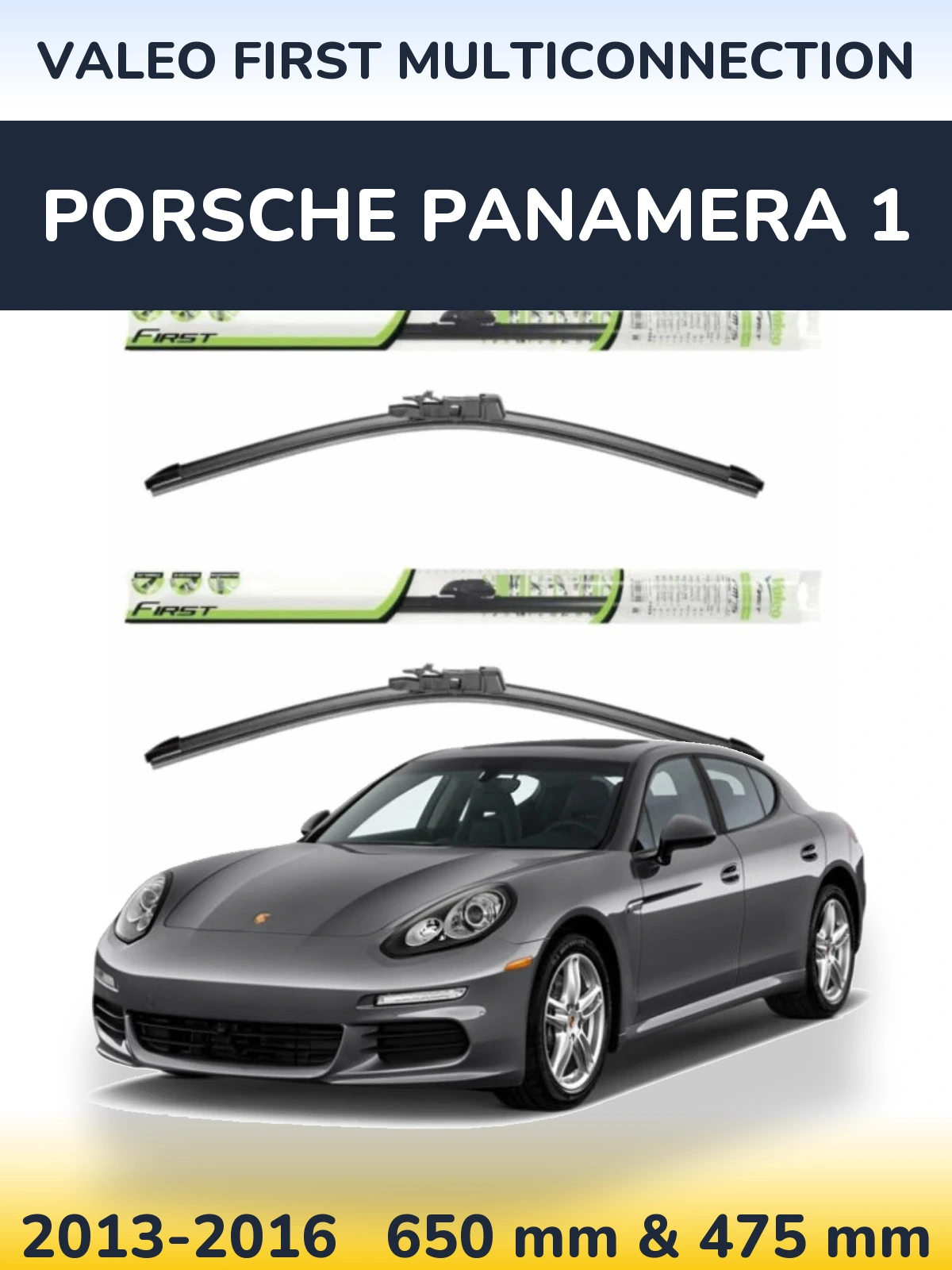 Komplet przednich wycieraczek Valeo First MultiConnection 650 & 475 mm do Porsche Panamera 1 2013-2016