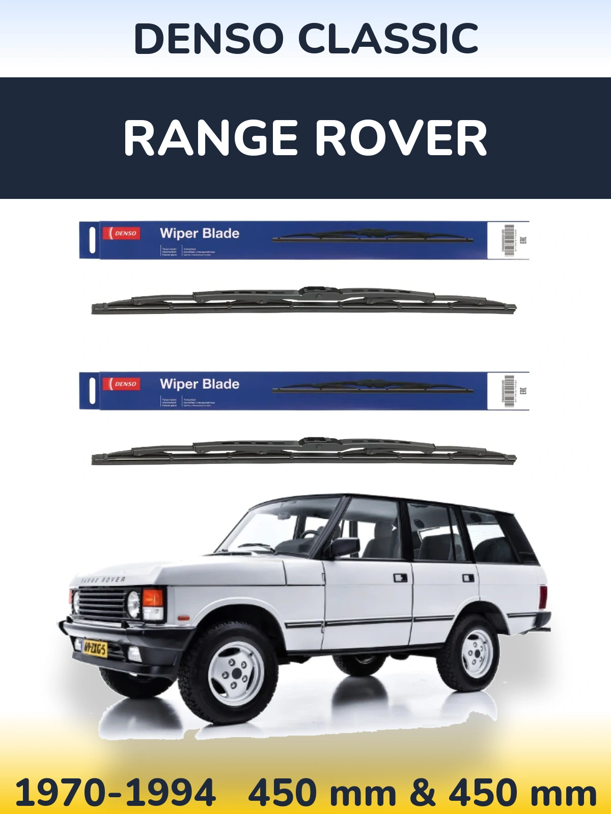 Komplet przednich wycieraczek Denso Classic 450 & 450 mm do Range Rover  1970-1994