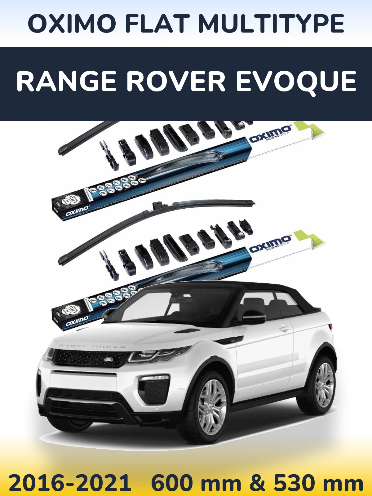 Komplet przednich wycieraczek Oximo Flat MultiType 600 & 530 mm do Range Rover Evoque 2016-2021