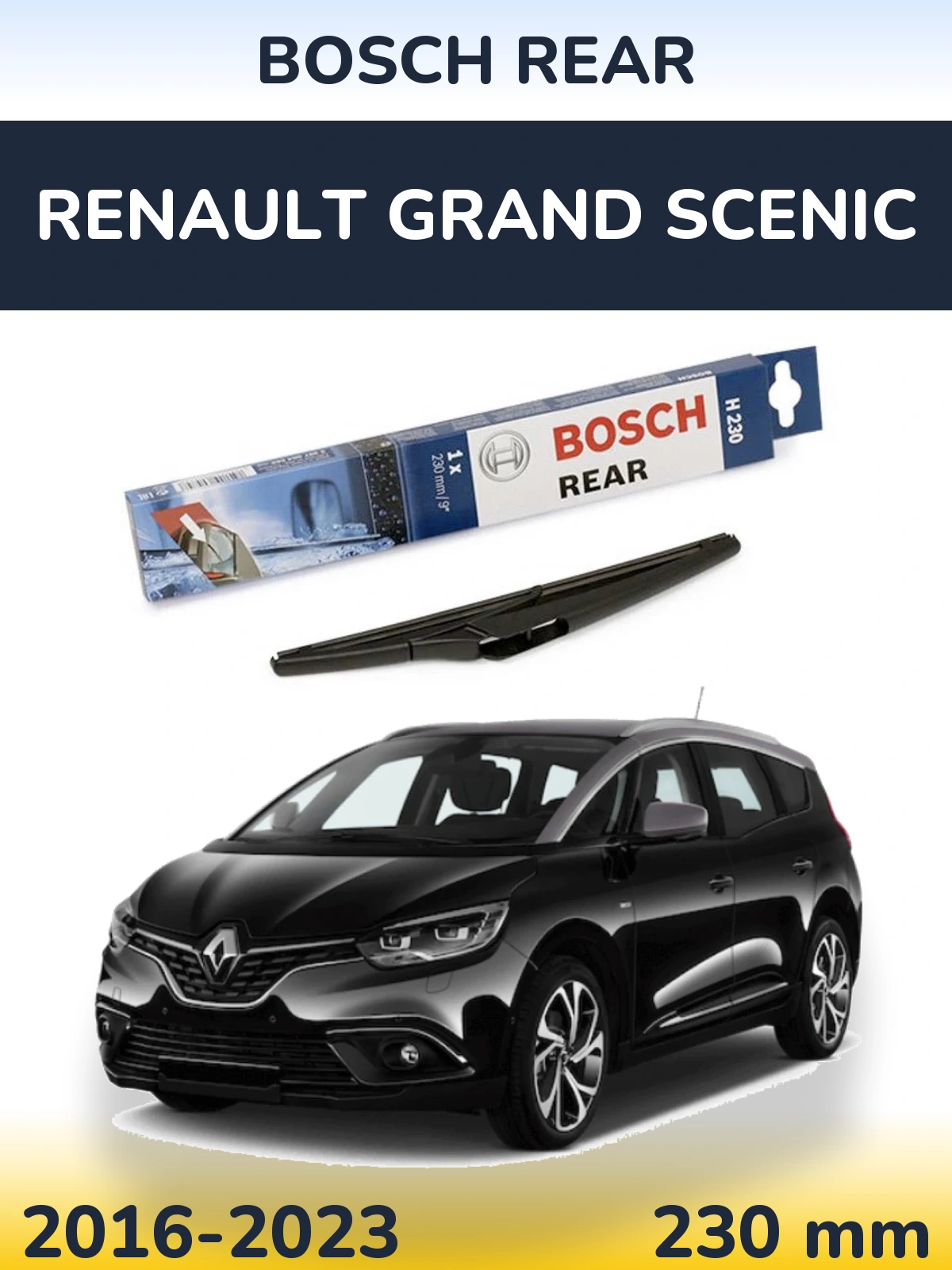 Задня щітка BOSCH Rear 230 мм для Renault Grand Scenic 2016-2023