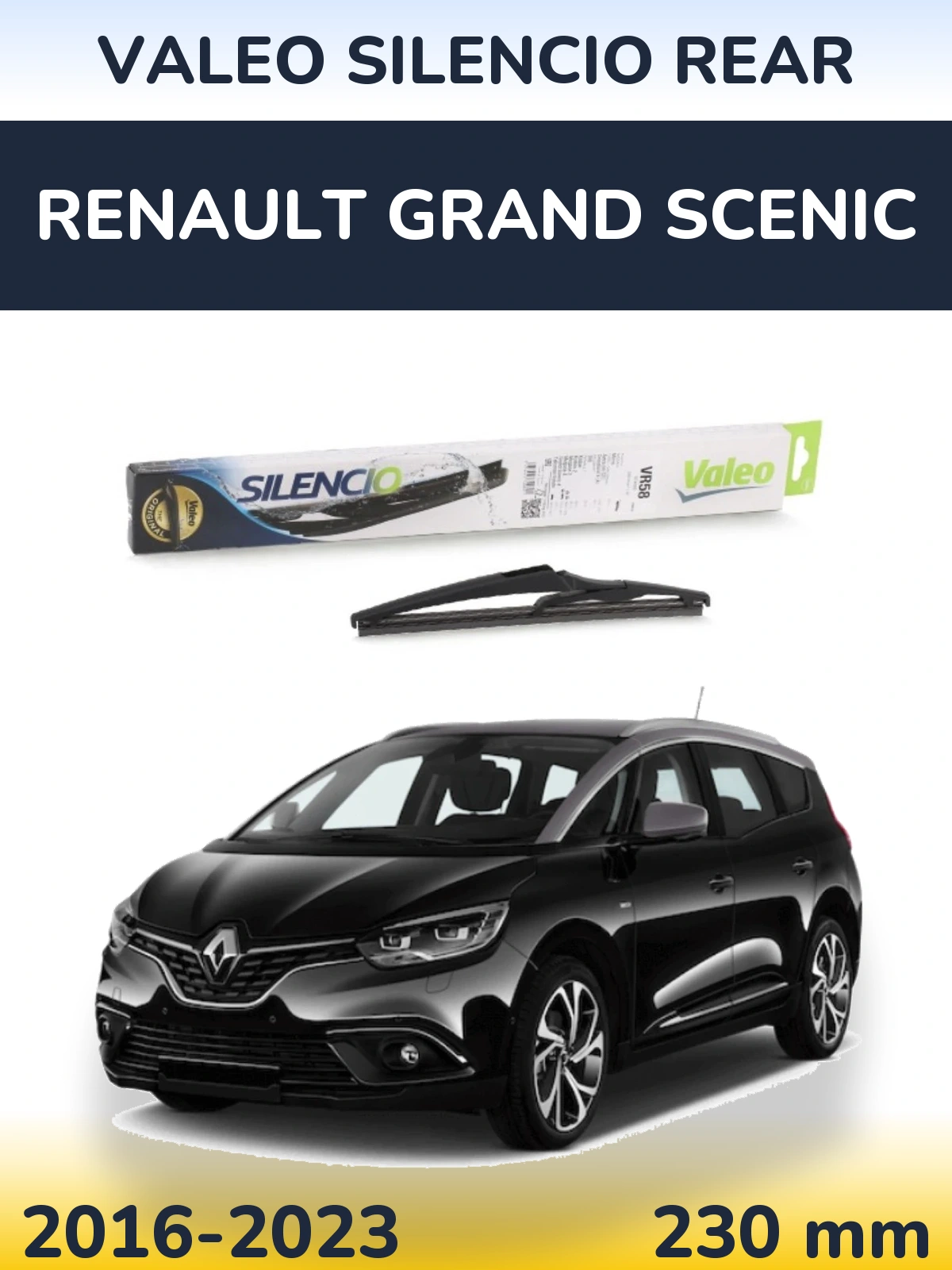 Задний дворник Valeo Silencio Rear 240 мм для Renault Grand Scenic 2016-2023