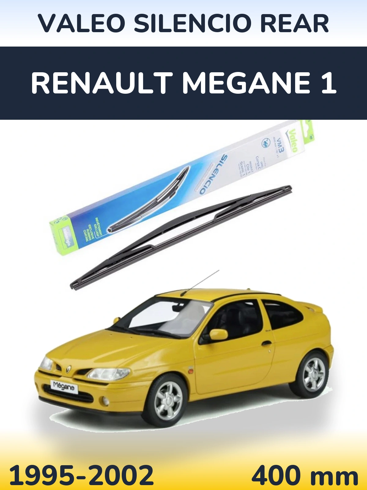 Rear wiper blade Valeo Silencio Rear 400 mm for Renault Megane 1 1995-2002