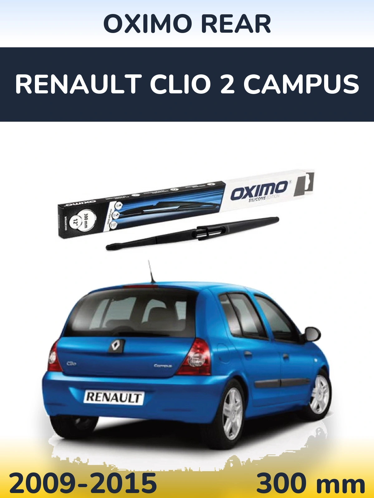 Задний дворник Oximo Rear 300 мм для Renault Clio 2 Campus 2009-2015