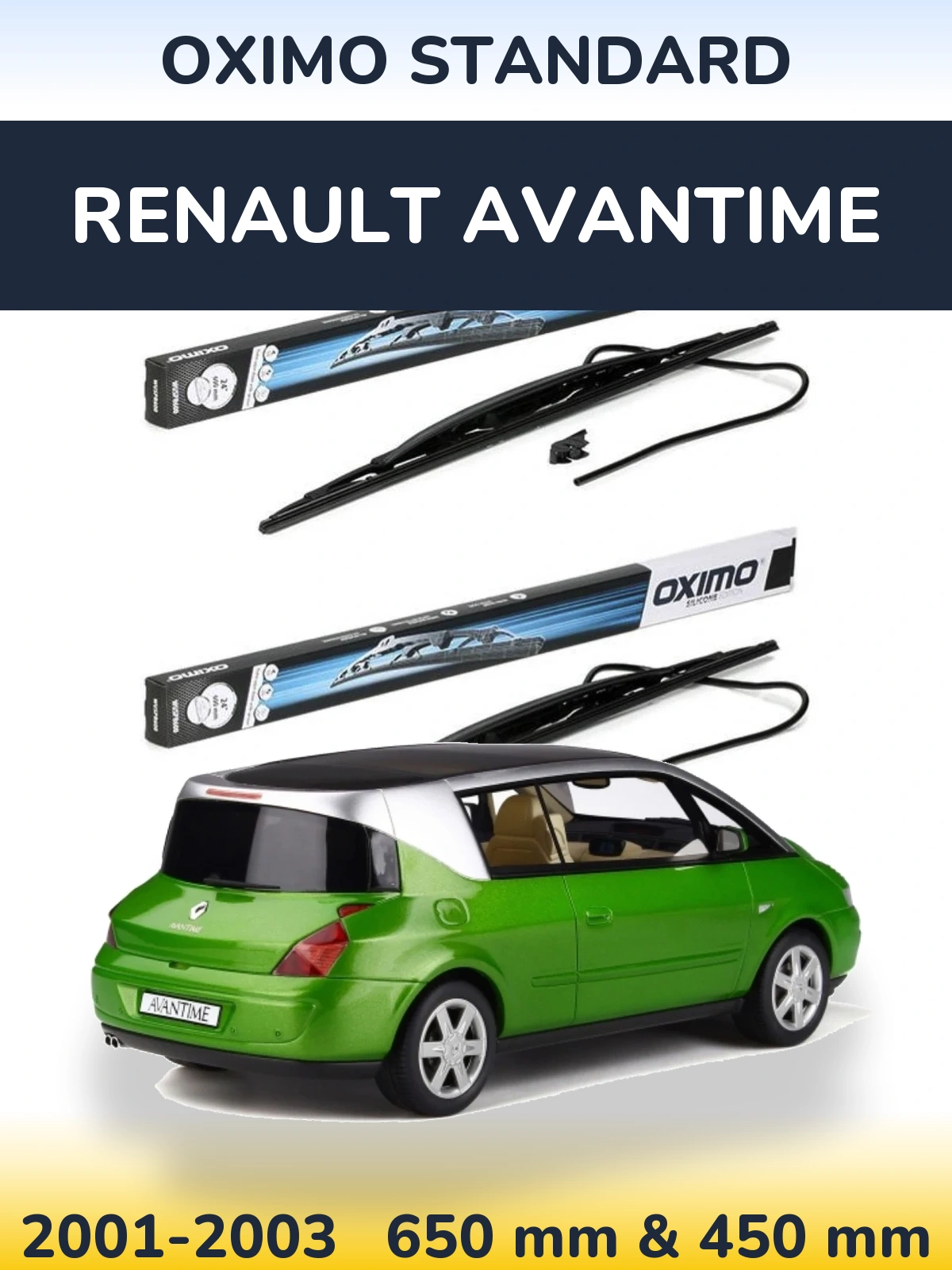 Комплект передних дворников Oximo Standard 650 & 450 мм для Renault Avantime 2001-2003