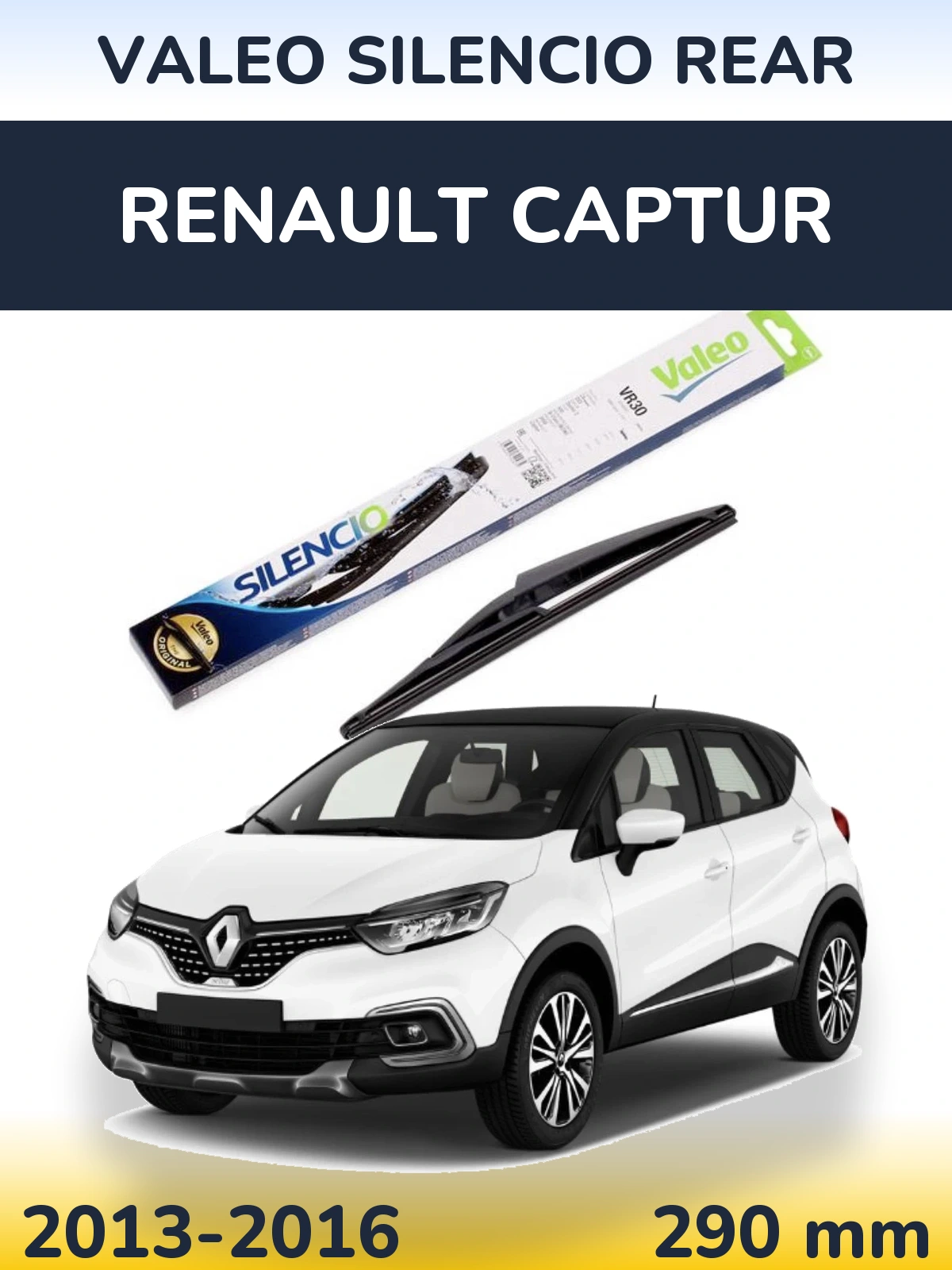 Rear wiper blade Valeo Silencio Rear 290 mm for Renault Captur 2013-2016