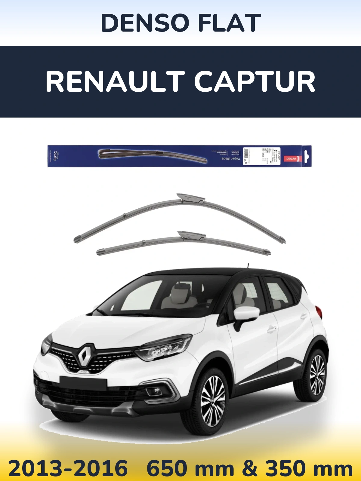 Комплект передних дворников Denso Flat 650 & 350 мм для Renault Captur 2013-2016