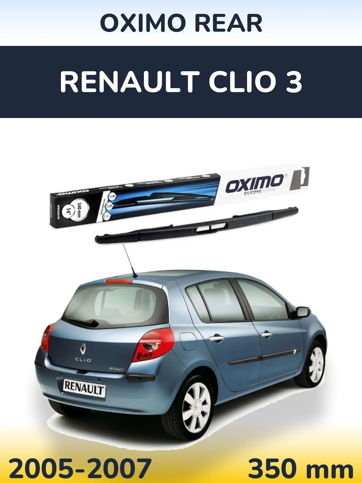 Rear wiper blade Oximo Rear 350 mm for Renault Clio 3 2005-2007