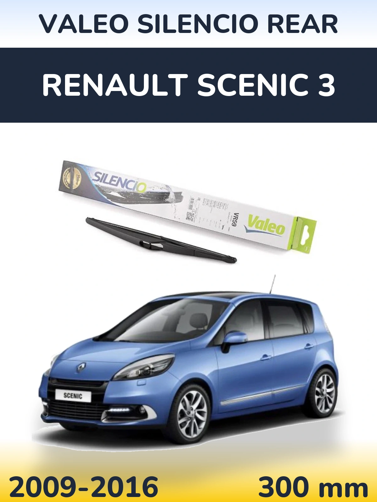 Rear wiper blade Valeo Silencio Rear 300 mm for Renault Scenic 3 2009-2016