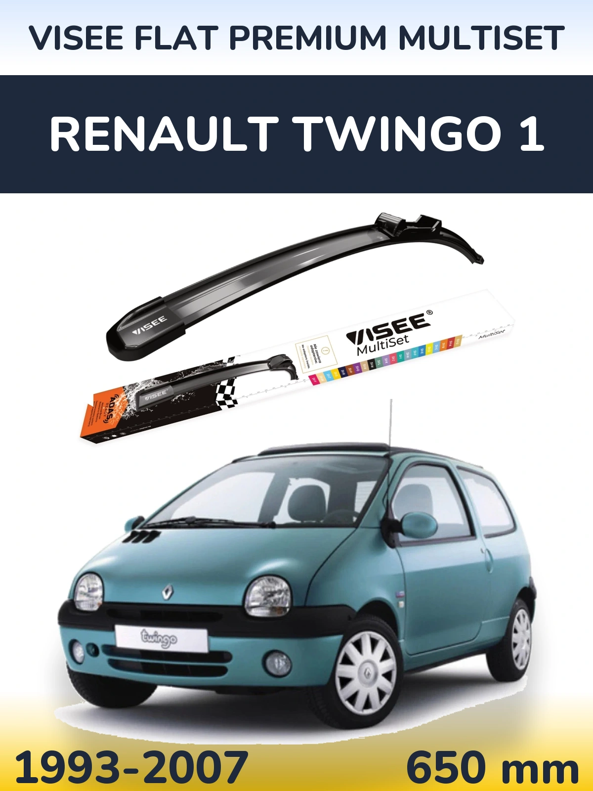 Przednia wycieraczka VISEE FLAT PREMIUM MultiSet 650 mm do Renault Twingo 1 1993-2007