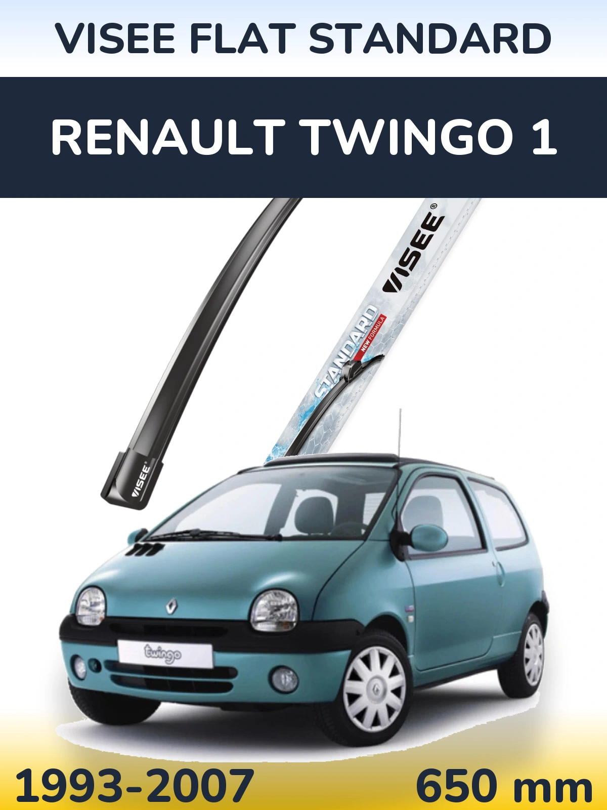 Передня щітка VISEE FLAT STANDARD 650 мм для Renault Twingo 1 1993-2007