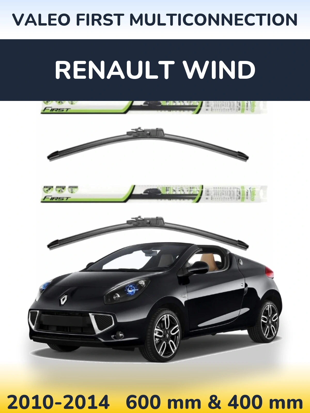 Комплект передних дворников Valeo First MultiConnection 600 & 400 мм для Renault Wind 2010-2014