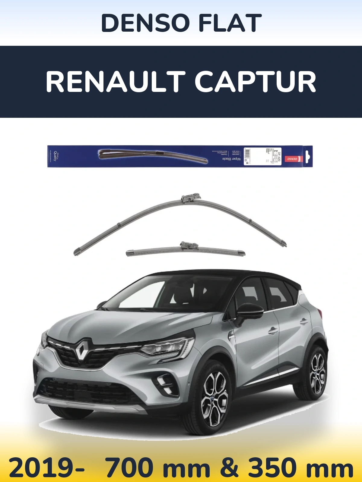 Komplet przednich wycieraczek Denso Flat 700 & 350 mm do Renault Captur 2019-2026