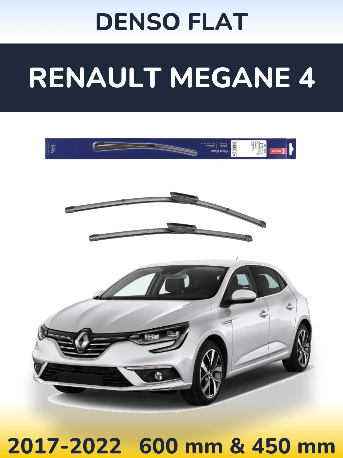 Komplet przednich wycieraczek Denso Flat 600 & 450 mm do Renault Megane 4 2017-2022