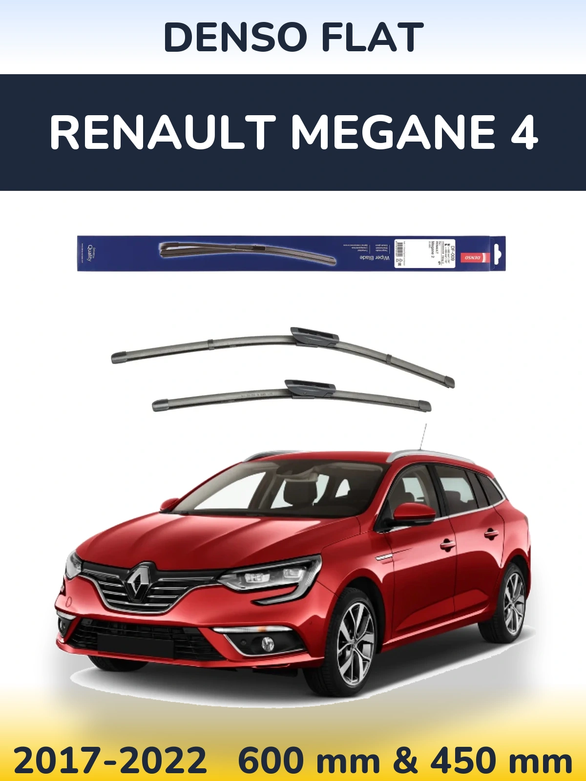Komplet przednich wycieraczek Denso Flat 600 & 450 mm do Renault Megane 4 2017-2022