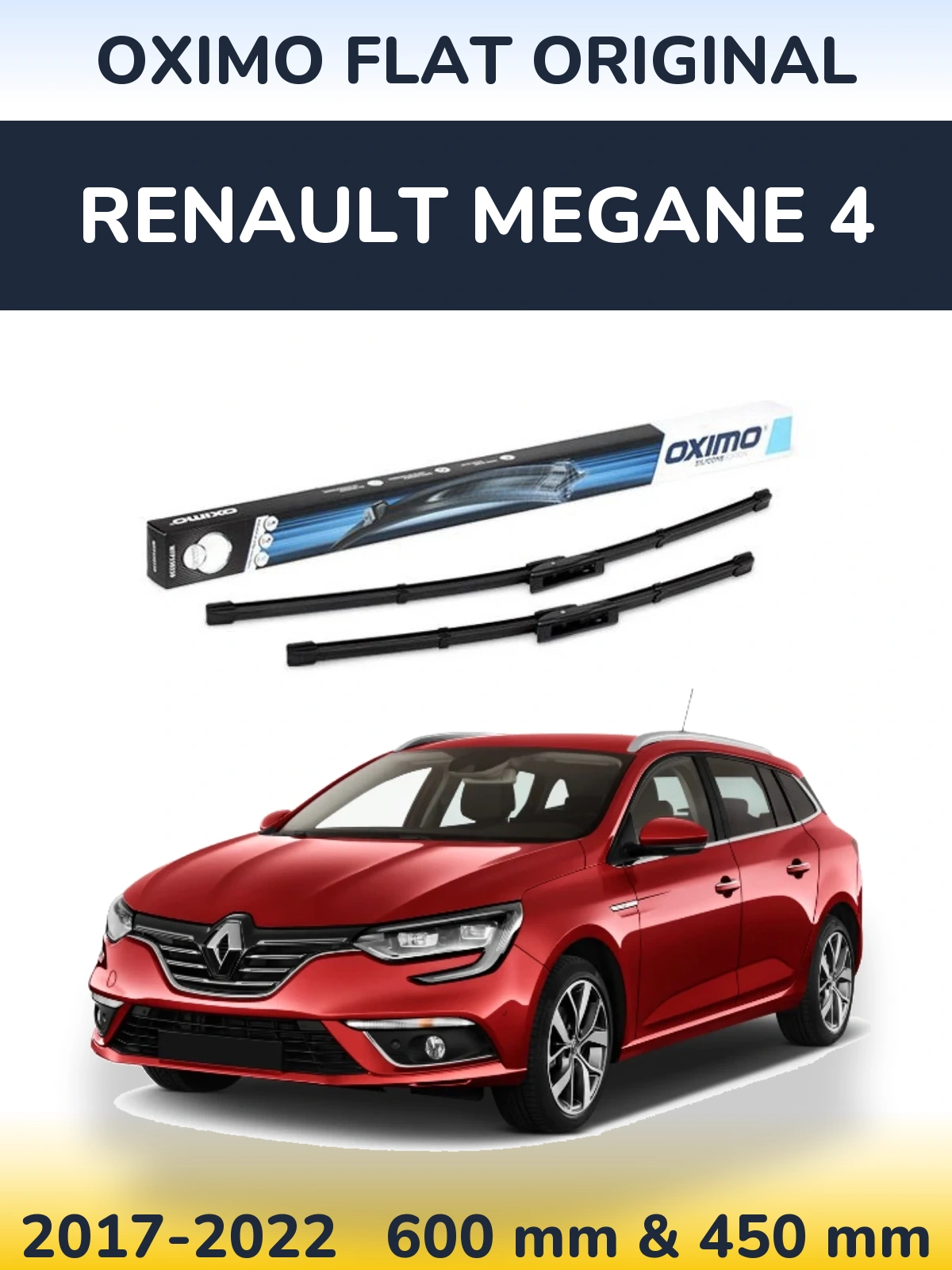 Komplet przednich wycieraczek Oximo Flat Original 600 & 450 mm do Renault Megane 4 2017-2022