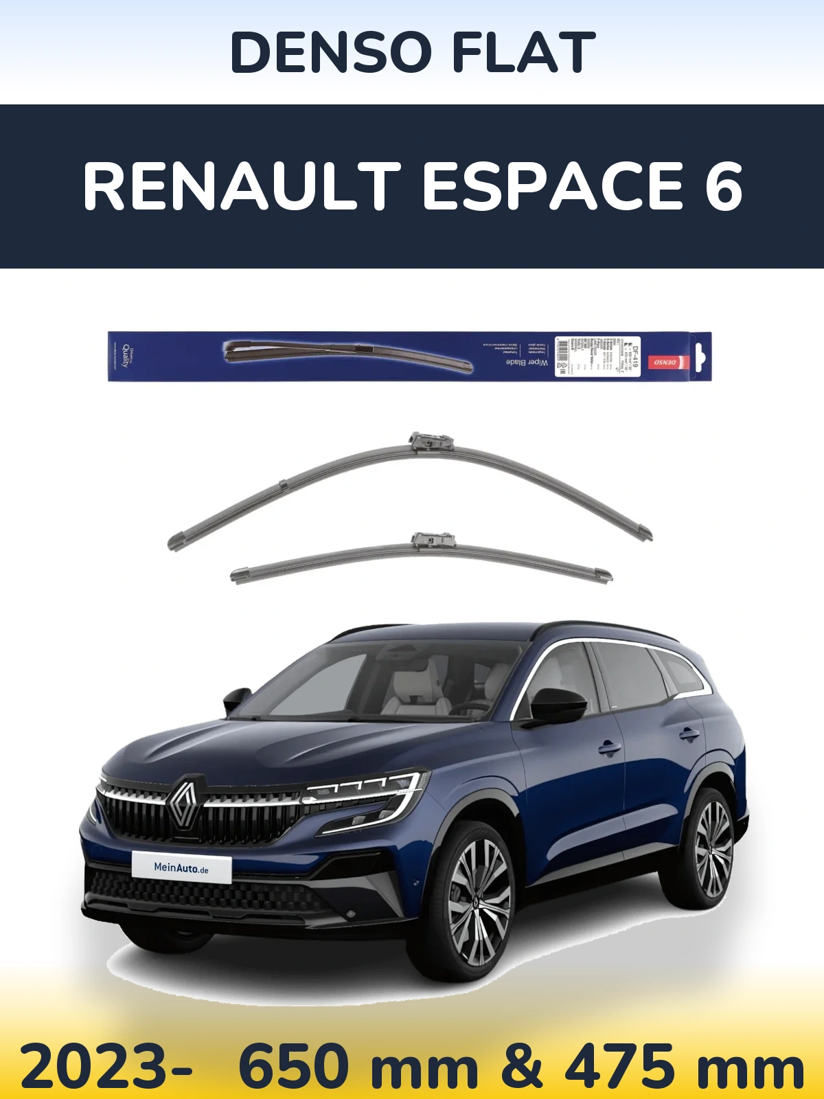 Komplet przednich wycieraczek Denso Flat 650 & 475 mm do Renault Espace 6 2023-2026