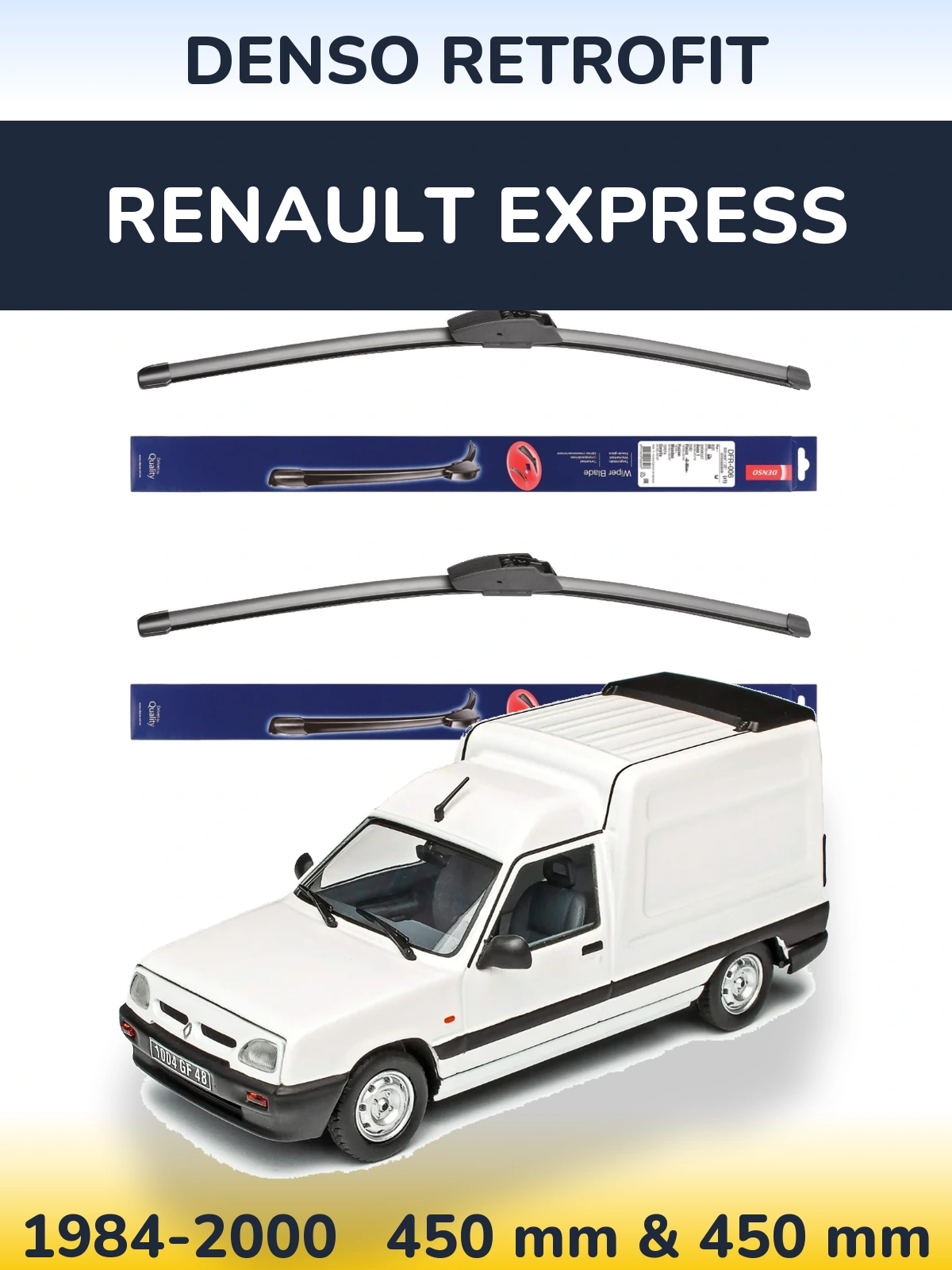 Комплект передних дворников Denso Retrofit 450 & 450 мм для Renault Express 1984-2000