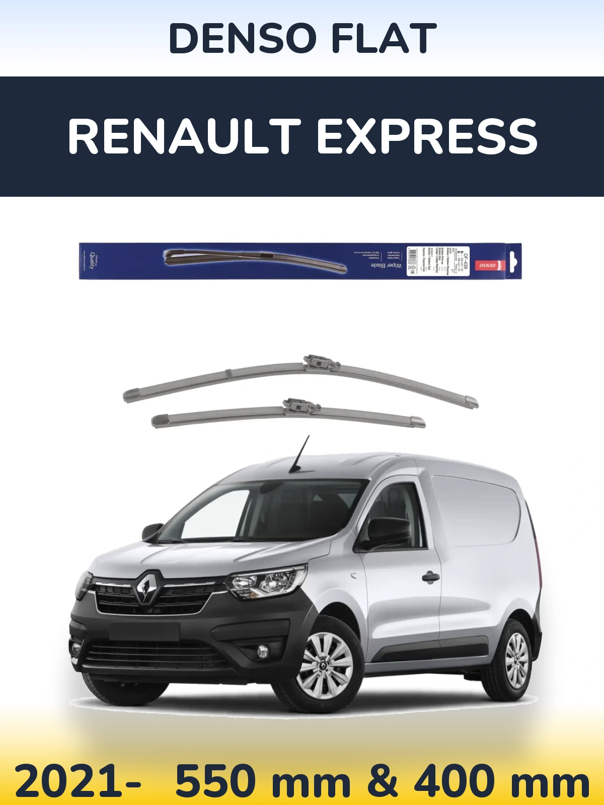 Комплект передних дворников Denso Flat 550 & 400 мм для Renault Express 2021-2026