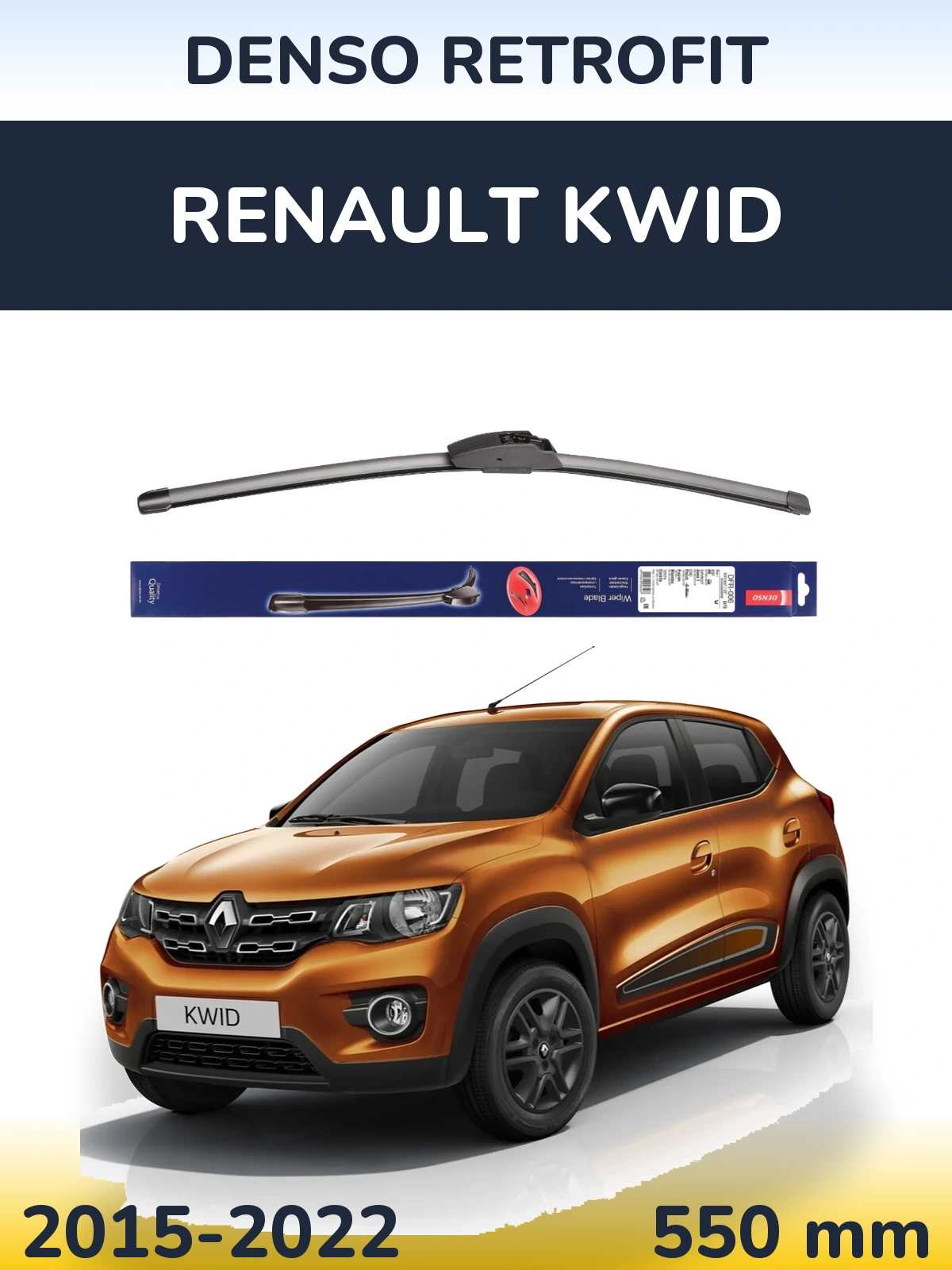 Przednia wycieraczka Denso Retrofit 550 mm do Renault Kwid 2015-2022