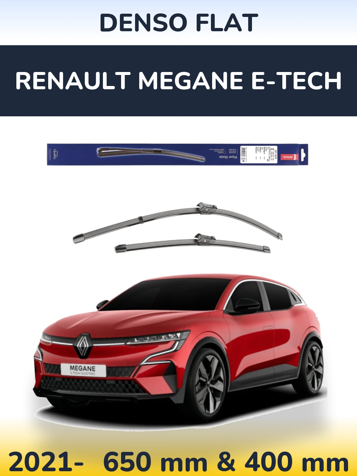 Komplet przednich wycieraczek Denso Flat 650 & 400 mm do Renault Megane E-Tech 2021-2026