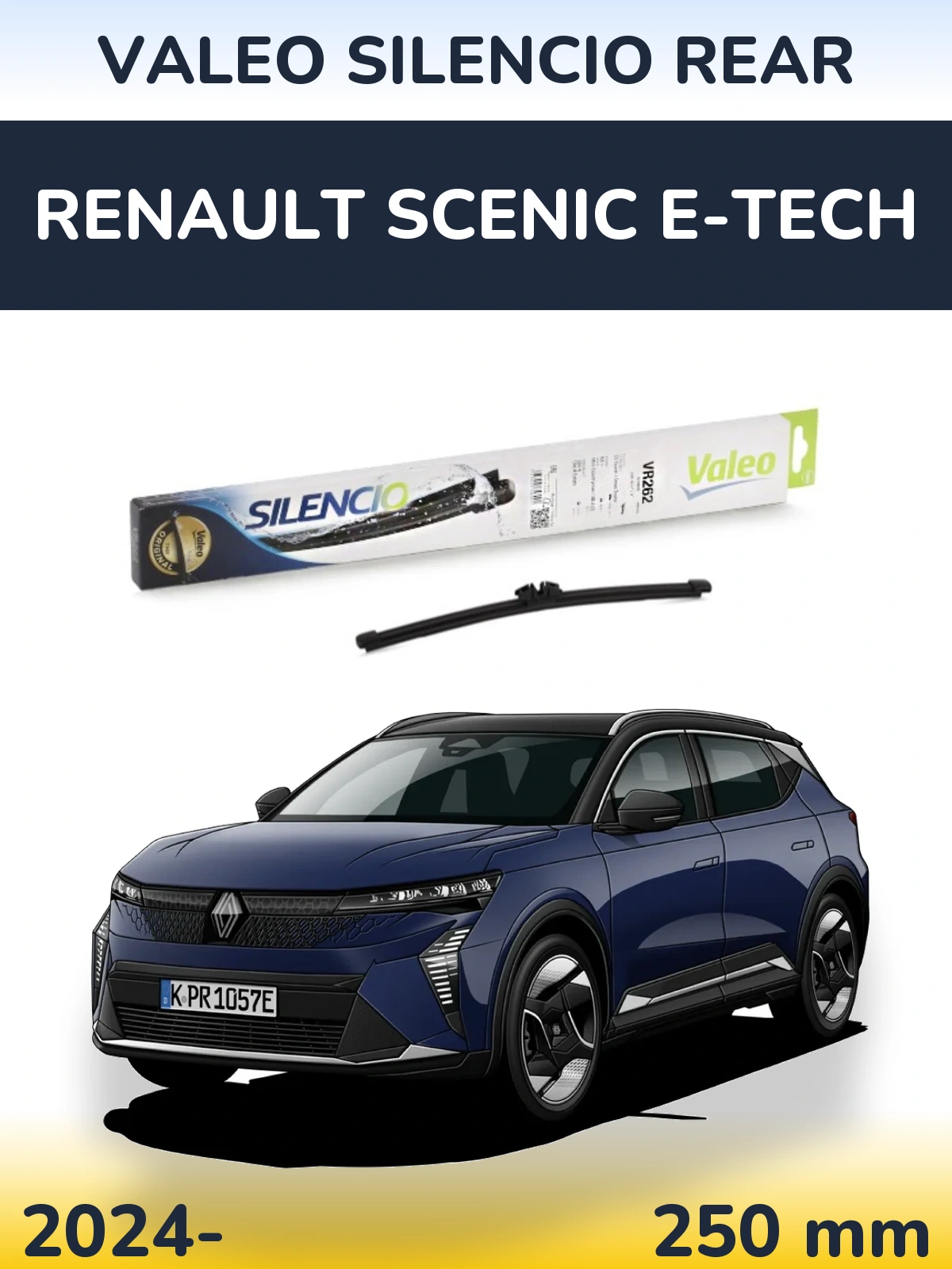 Задня щітка Valeo Silencio Rear 240 мм для Renault Scenic E-Tech 2024-2026