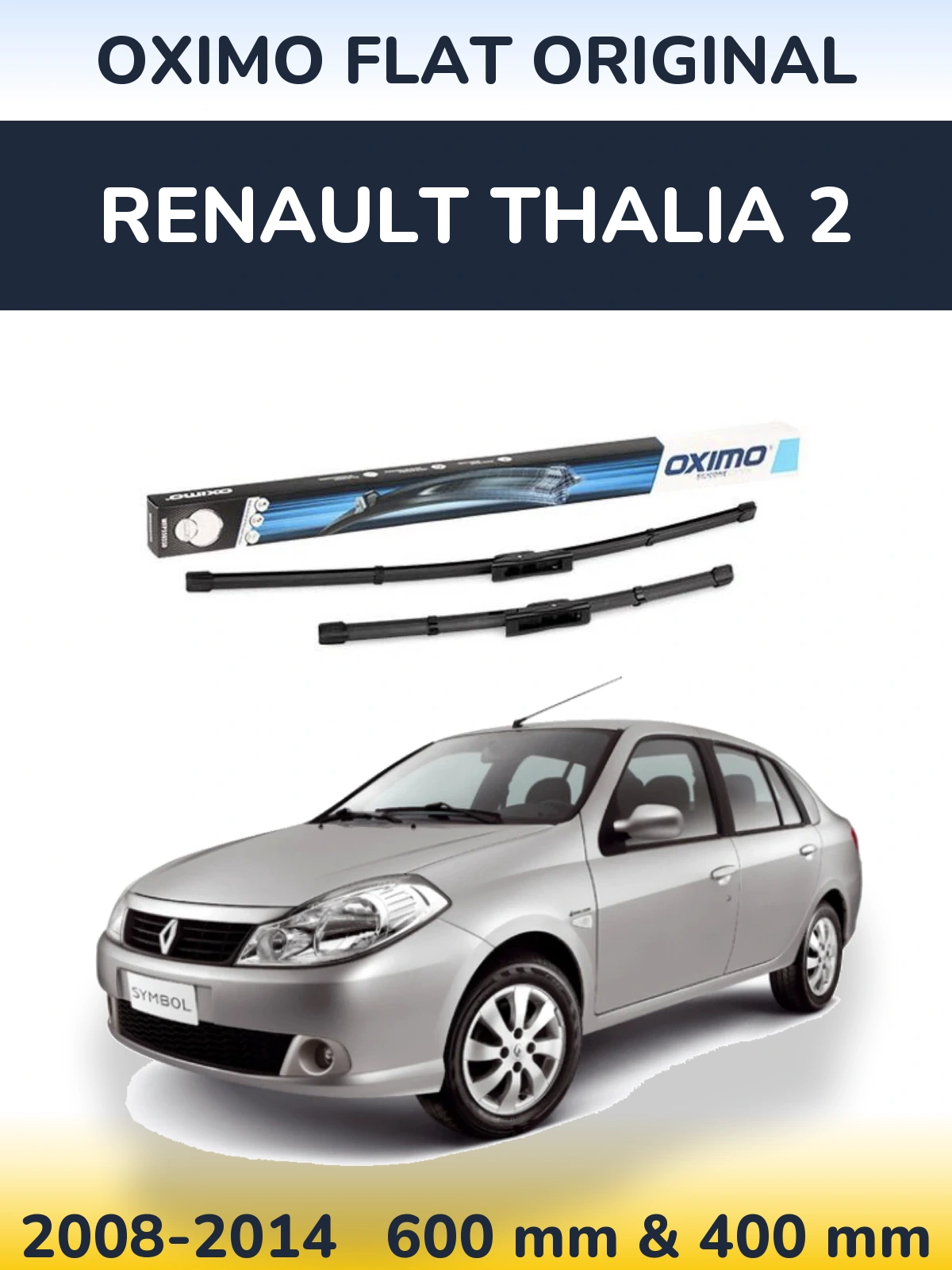 Komplet przednich wycieraczek Oximo Flat Original 600 & 400 mm do Renault Thalia 2 2008-2014