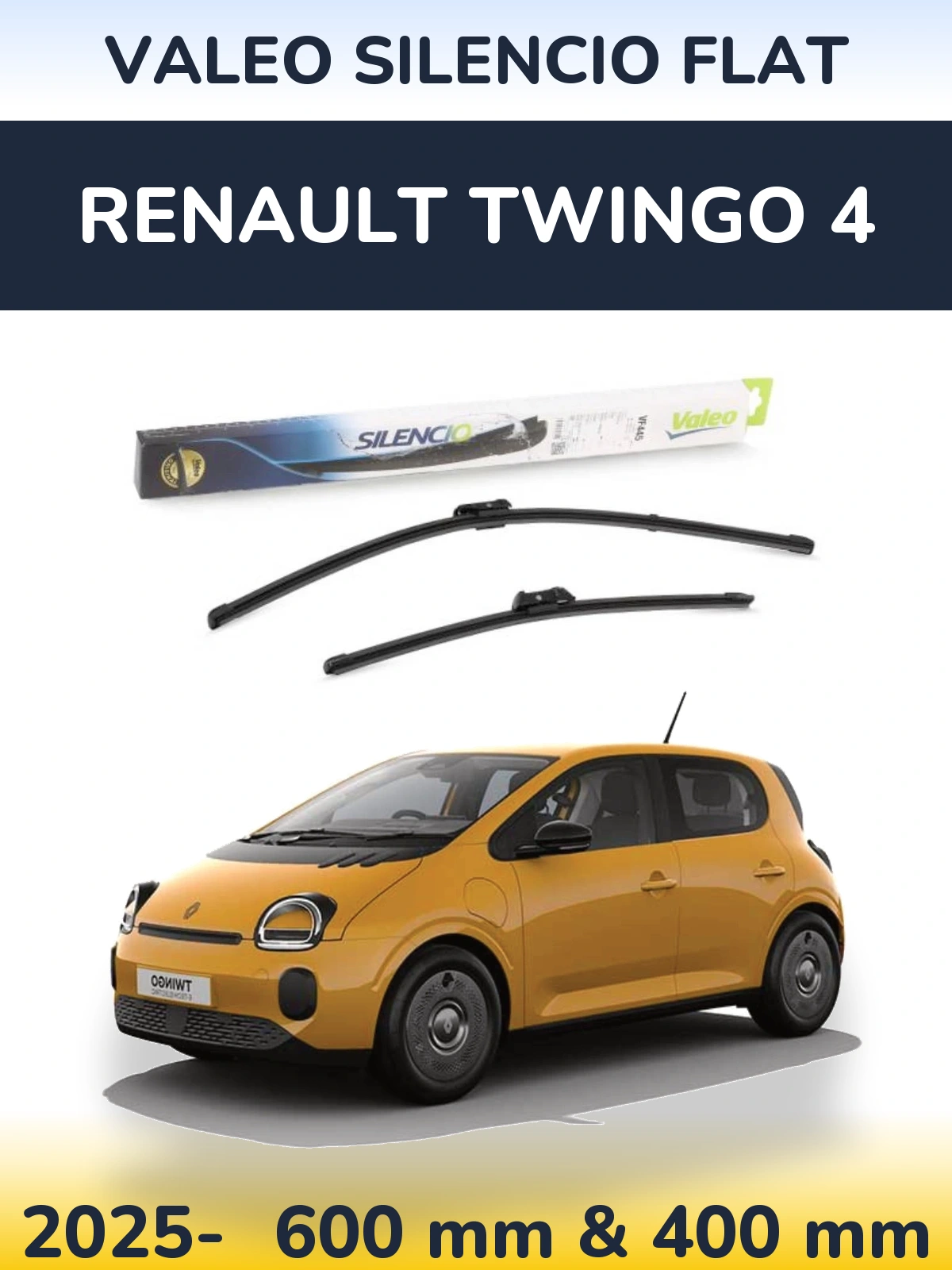 Комплект передних дворников Valeo Silencio Flat 600 & 400 мм для Renault Twingo 4 2025-2026