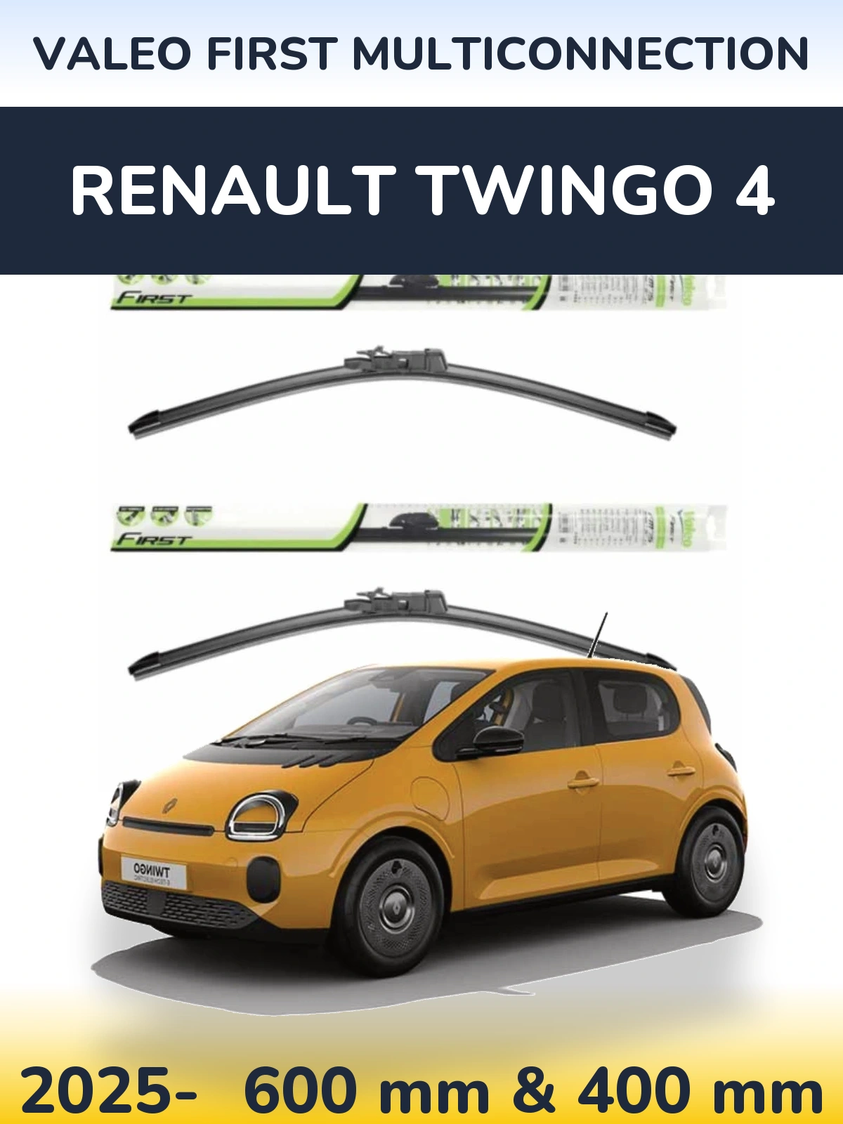 Комплект передних дворников Valeo First MultiConnection 600 & 400 мм для Renault Twingo 4 2025-2026